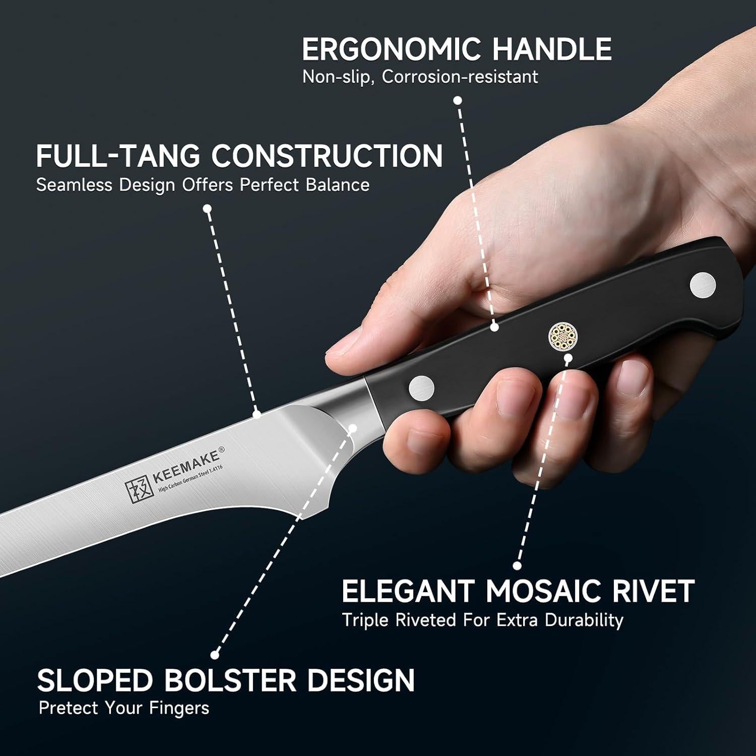 Cuchillo Deshuesar KEEMAKE 13.97 cm Acero Inoxidable Profesional