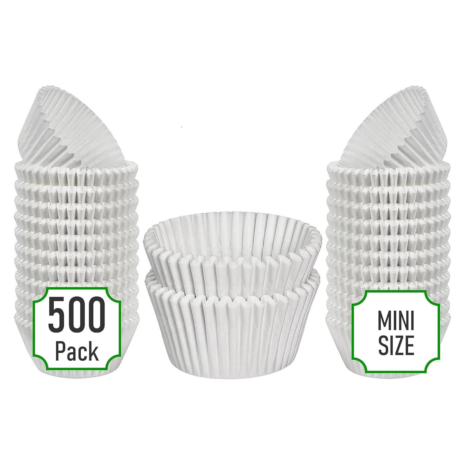 Mini Tazas para Hornear Mr Miracle - Paquete de 500 Blancas