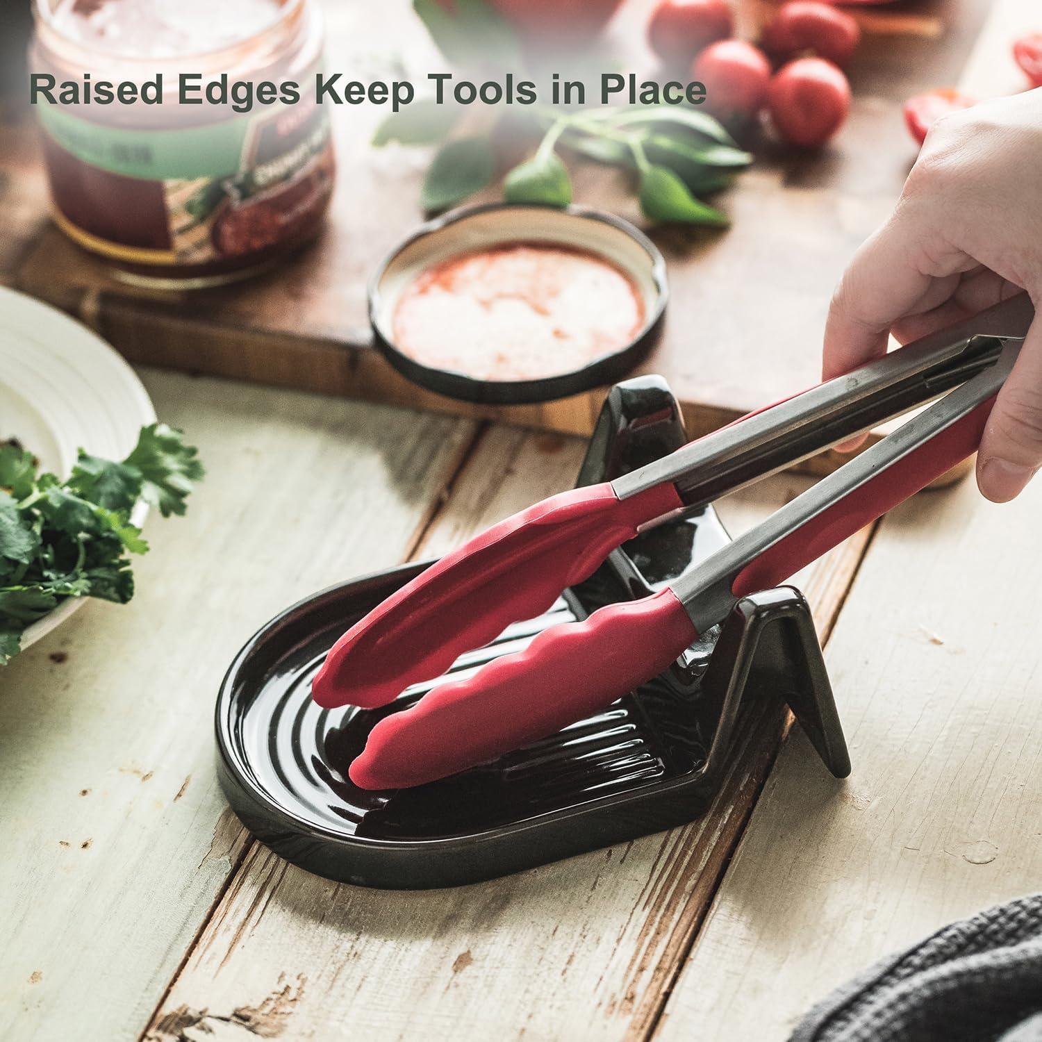 Soporte de Cuchara de Cerámica Cormomu Negro 15.24x11.43 cm