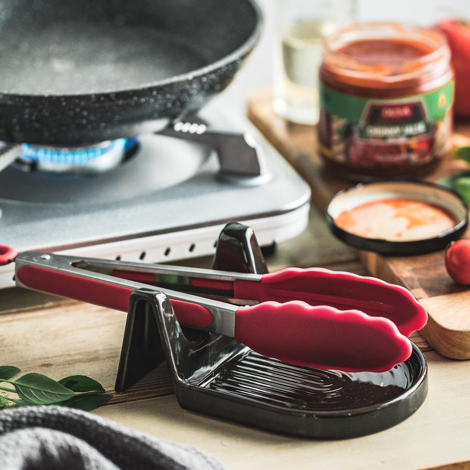 Soporte de Cuchara de Cerámica Cormomu Negro 15.24x11.43 cm