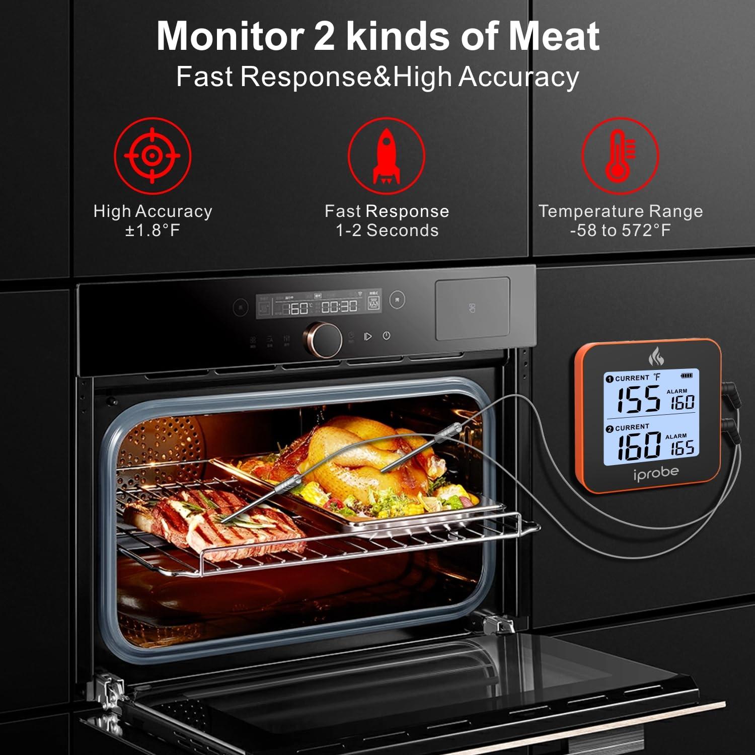 Termómetro Digital Inalámbrico Babik IP-61 con 2 Sondas y Bluetooth