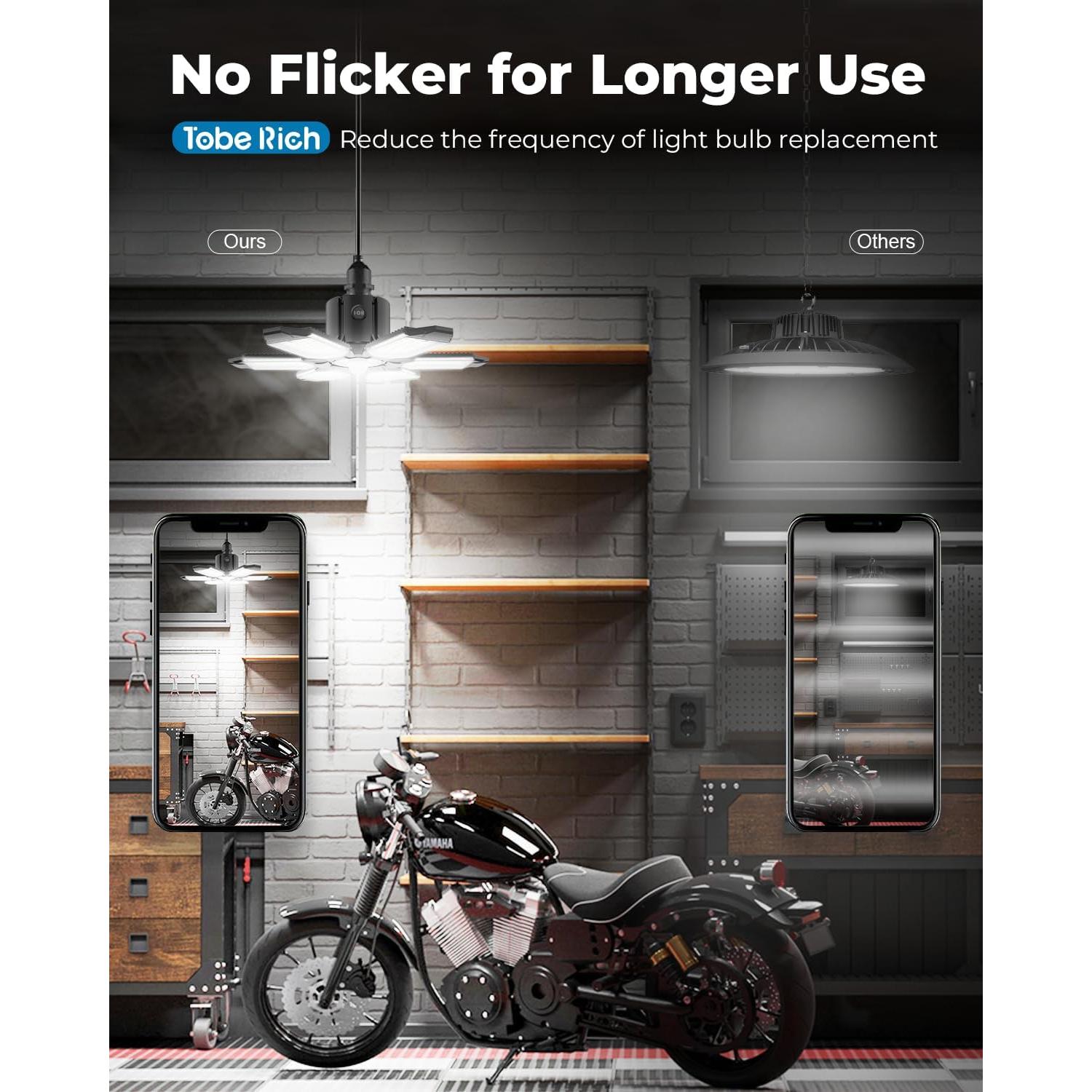 Luz de Taller LED Toberich 20000LM con Sensor de Movimiento