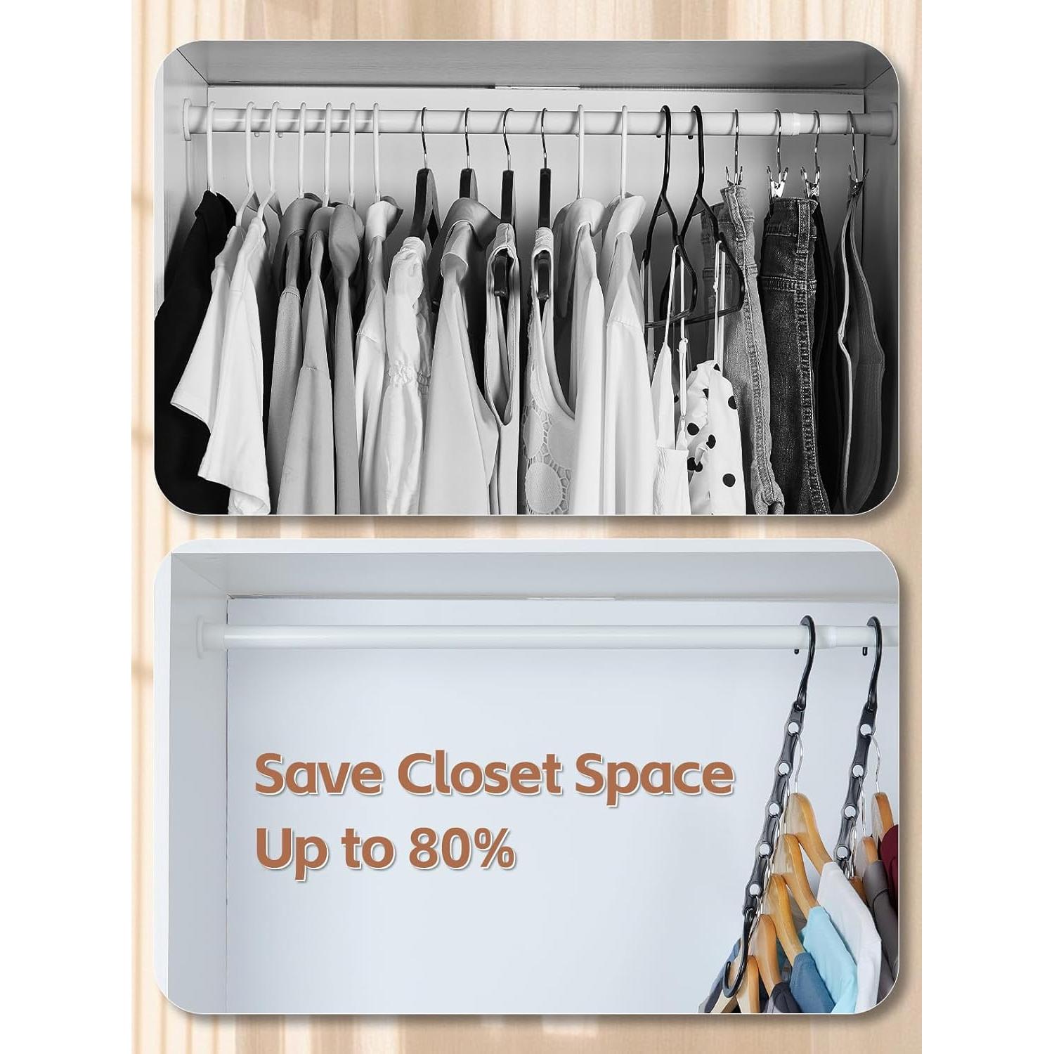 Perchas Ahorra Espacio HOUSE DAY - Paquete de 8 Negras