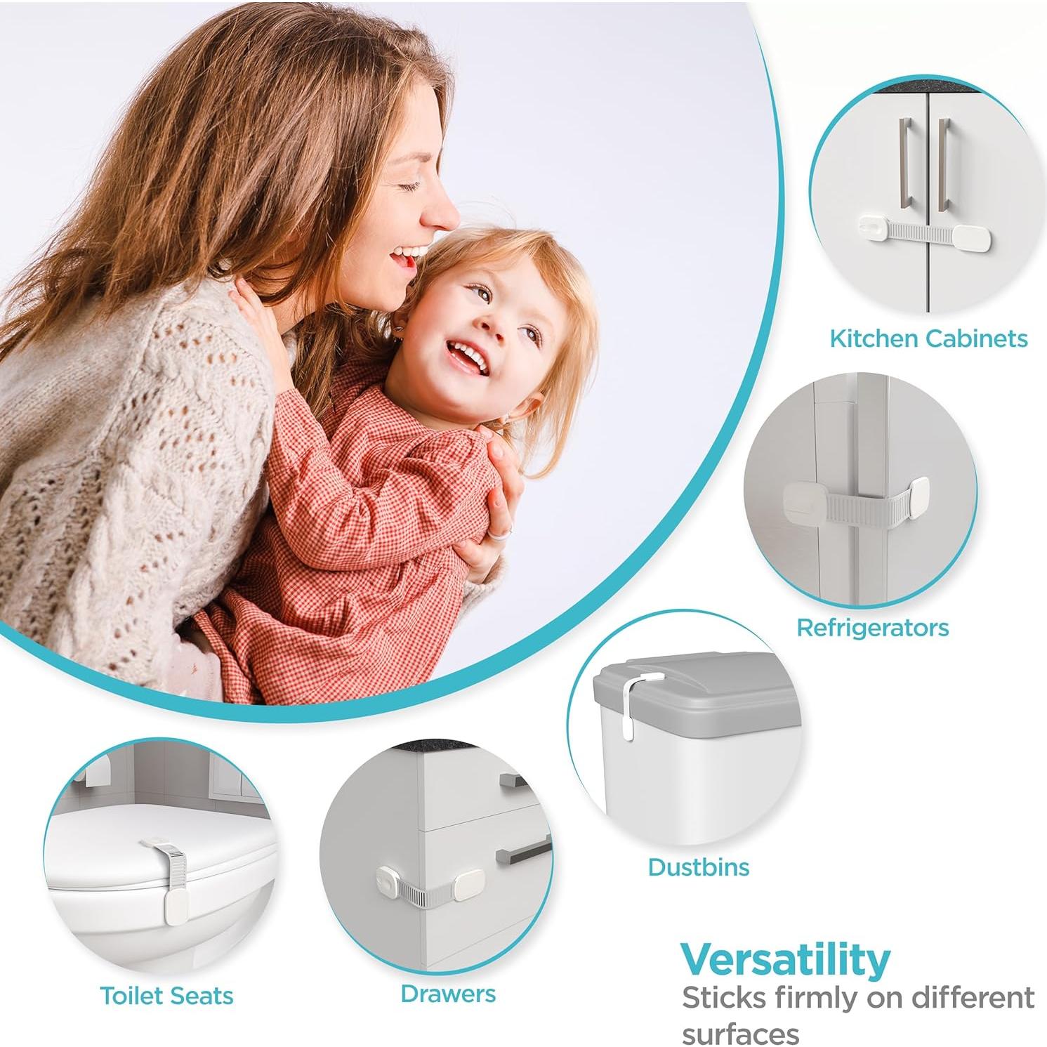 Cerraduras de Gabinete a Prueba de Niños Yolay - Paquete de 8