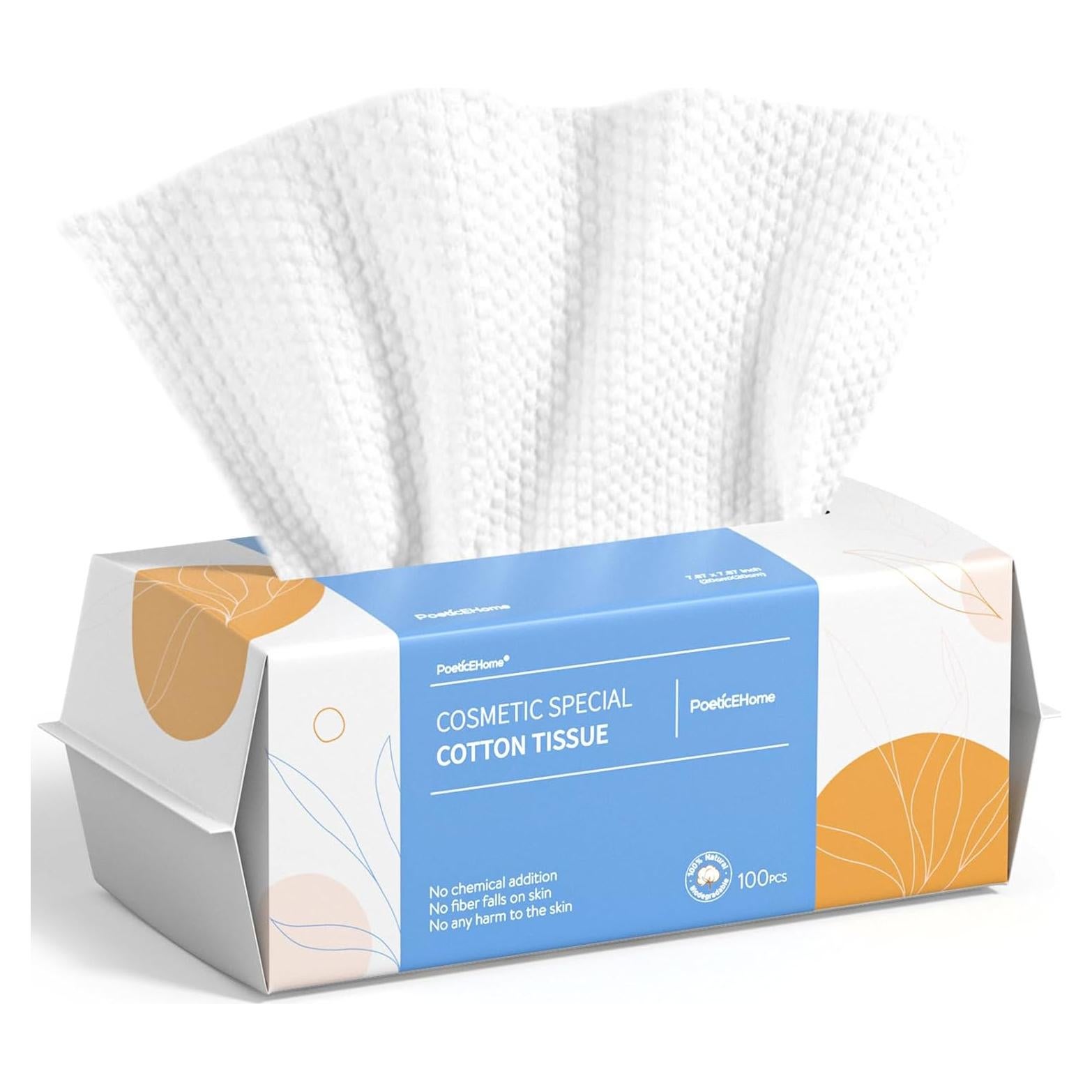 Toalla Facial Desechable PoeticEHome - Algodón Ultra Suave 100 Unidades