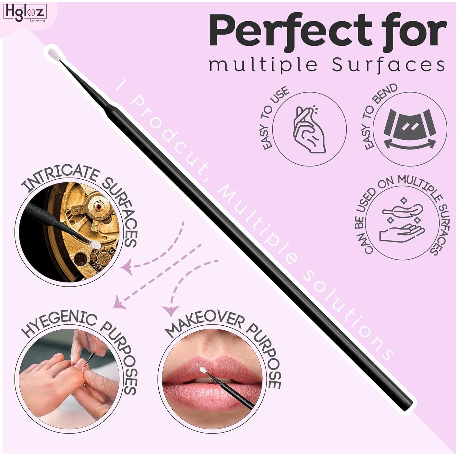 Microhisopos para Extensiones de Pestañas Hgloz 500 Unidades Negro