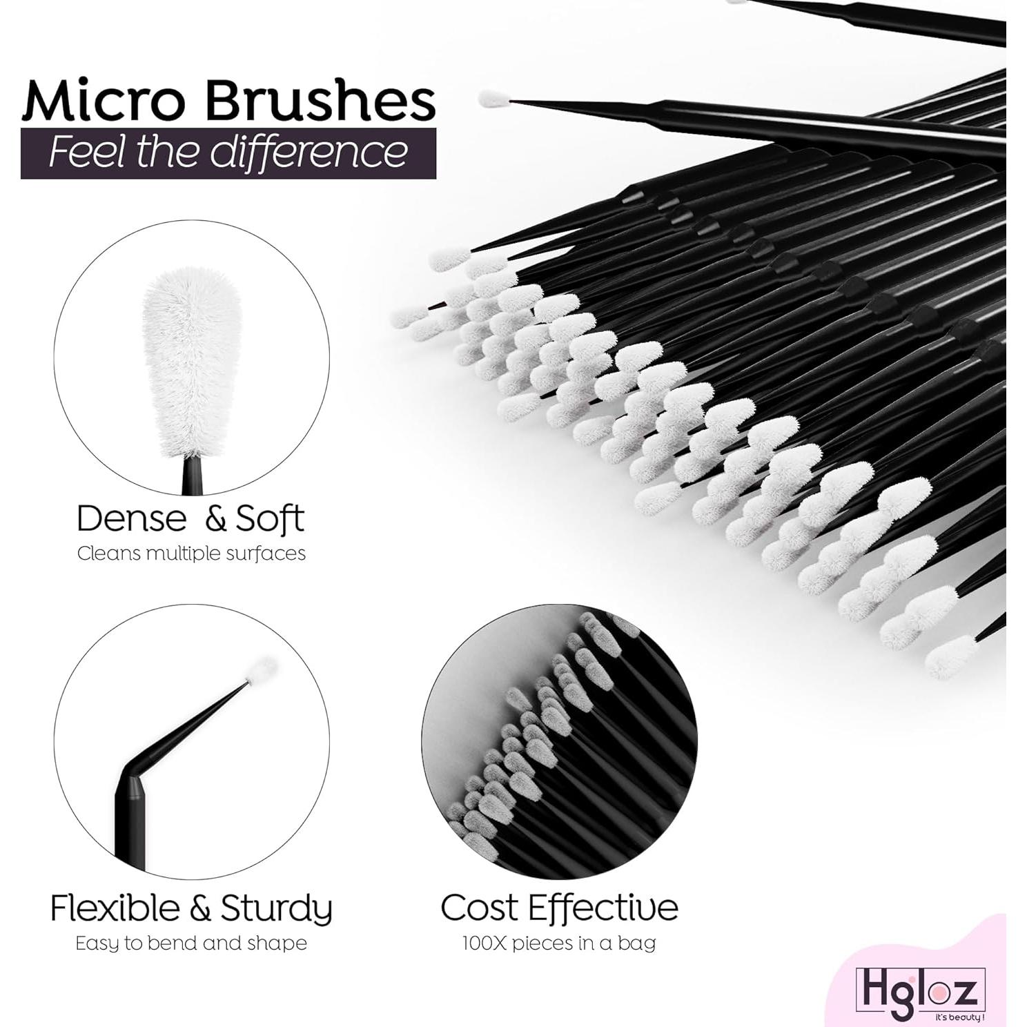 Microhisopos para Extensiones de Pestañas Hgloz 500 Unidades Negro