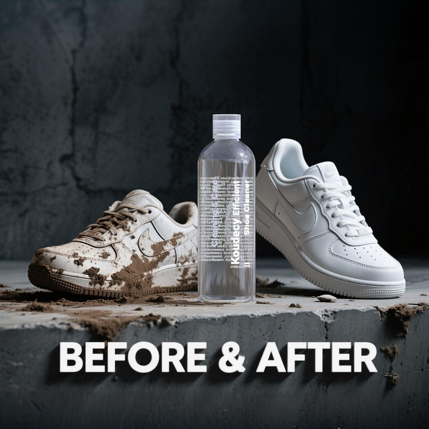 Kit de Limpieza de Zapatos Koudecy - 300ml, Cepillos y Toalla