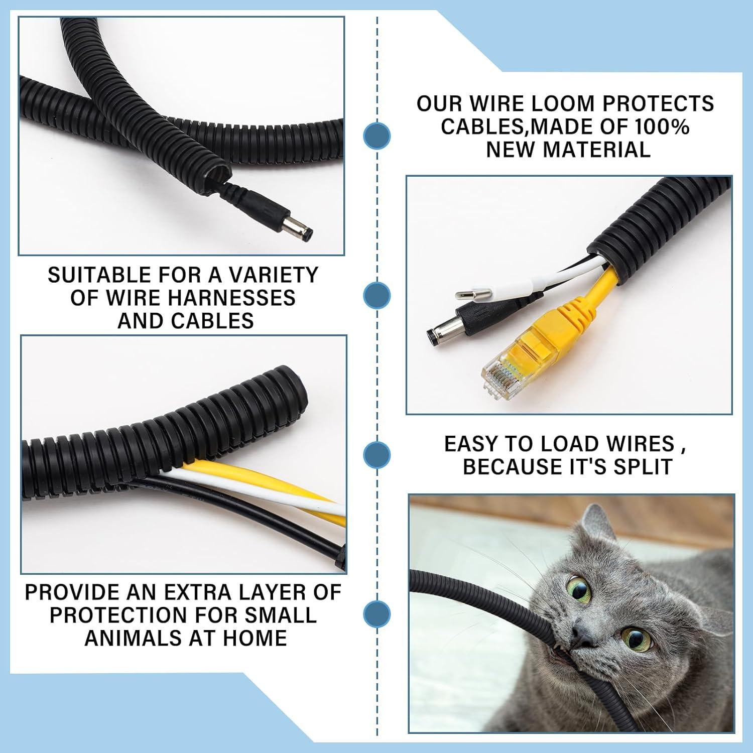 Manga de Cable Retardante de Llama Kanayu 3.05 m Negra