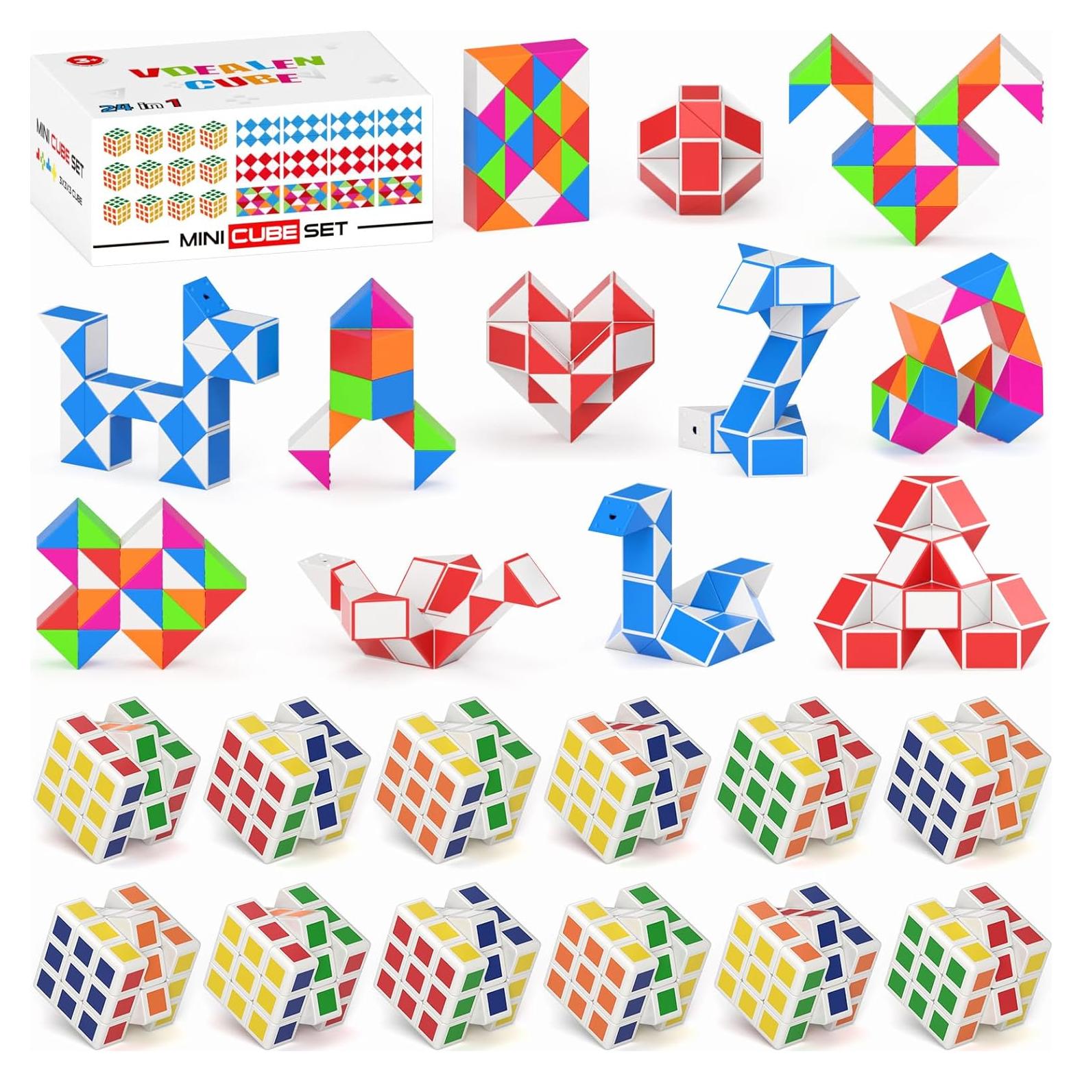 Set de 24 Mini Cubos Rompecabezas Vdealen para Niños