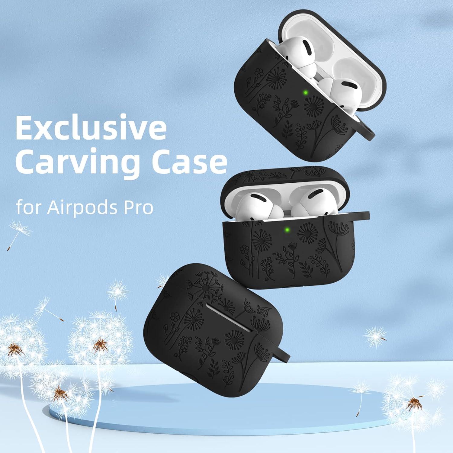 Funda Silicona Grabada Lerobo para AirPods Pro 2 USB-C Negra