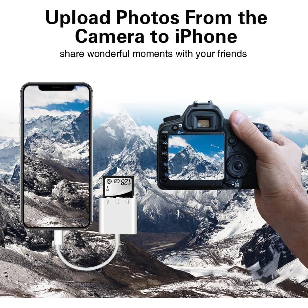 Lector de Tarjetas SD y Micro SD SUNTRSI con Carga para iPhone/iPad