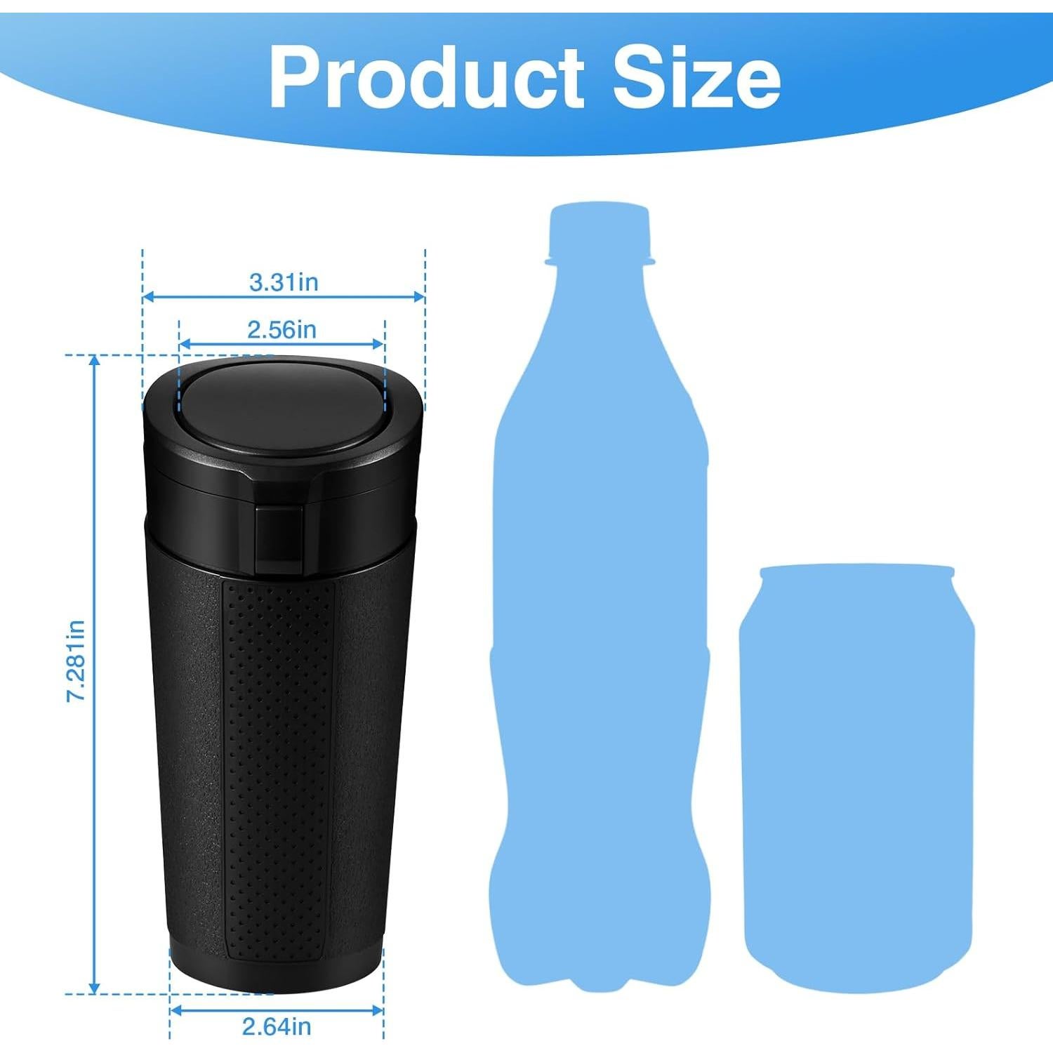 Bote de Basura para Auto Hiitytin Negro 8.4x6.6x18.5cm