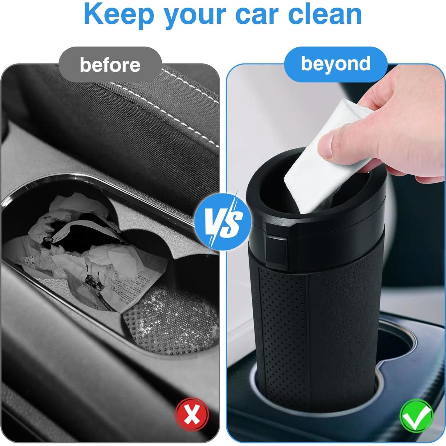 Bote de Basura para Auto Hiitytin Negro 8.4x6.6x18.5cm