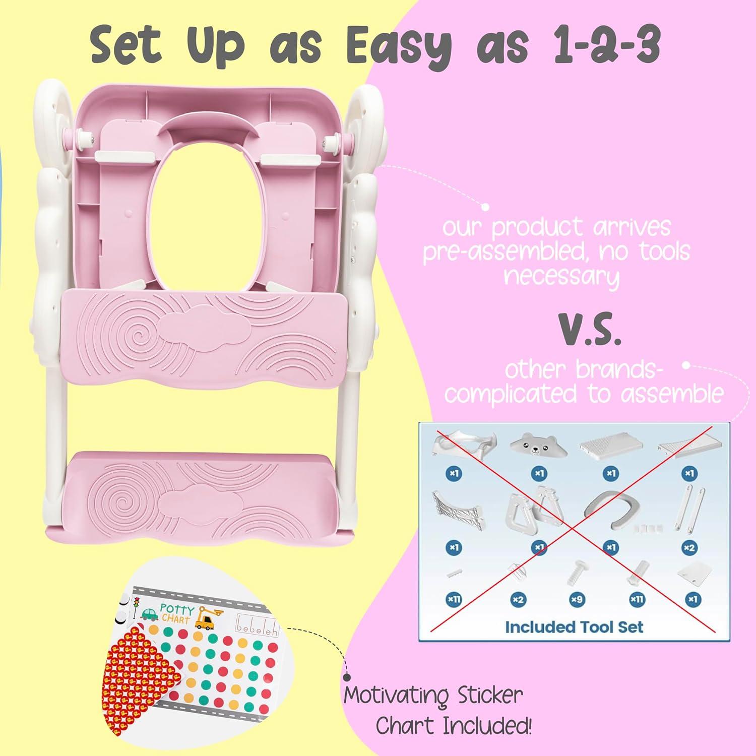 Asiento de Entrenamiento para Baño Bebé Bebeleh Rosa