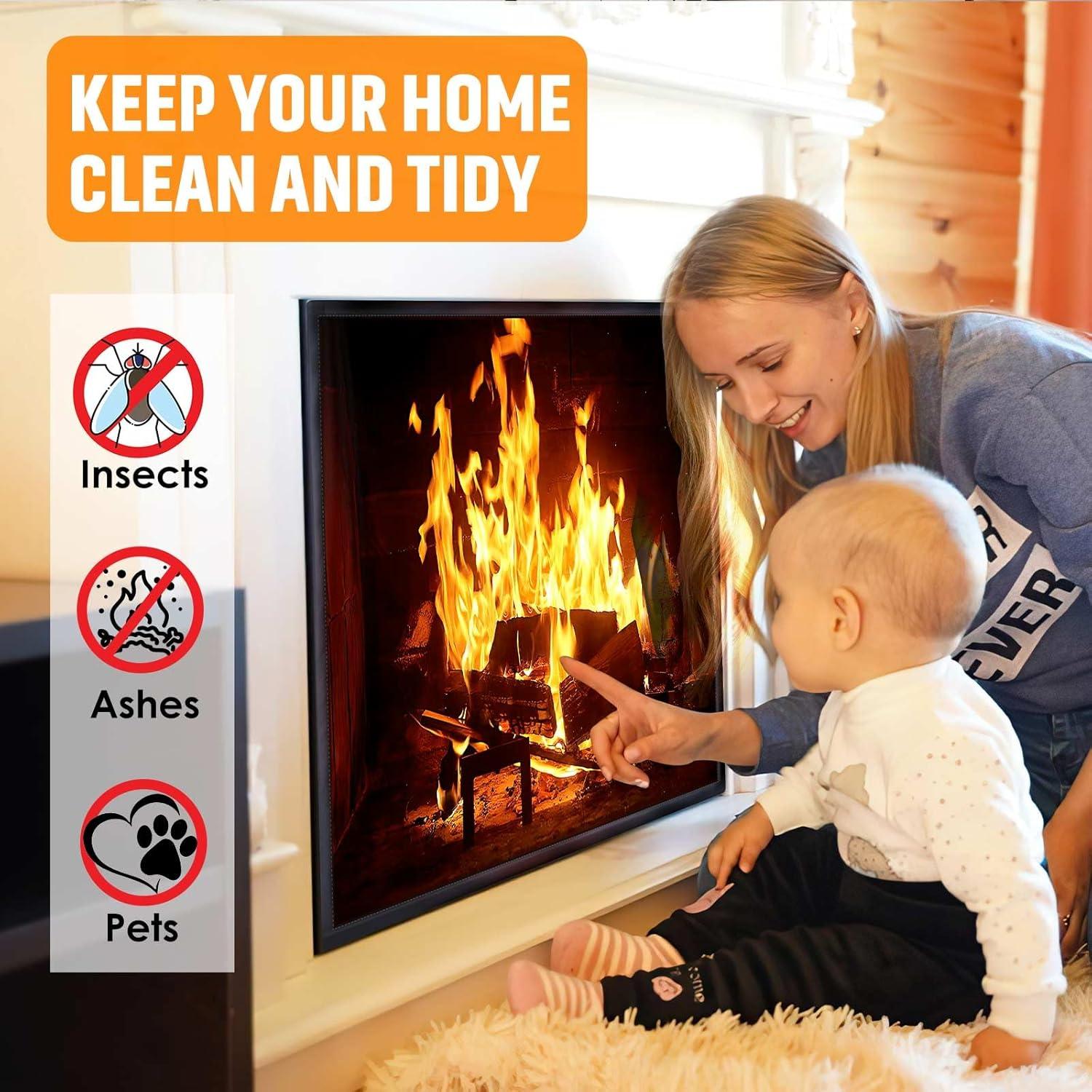 Cubierta Magnética para Chimenea CADARA 83.82x73.66 cm Ahorra Energía