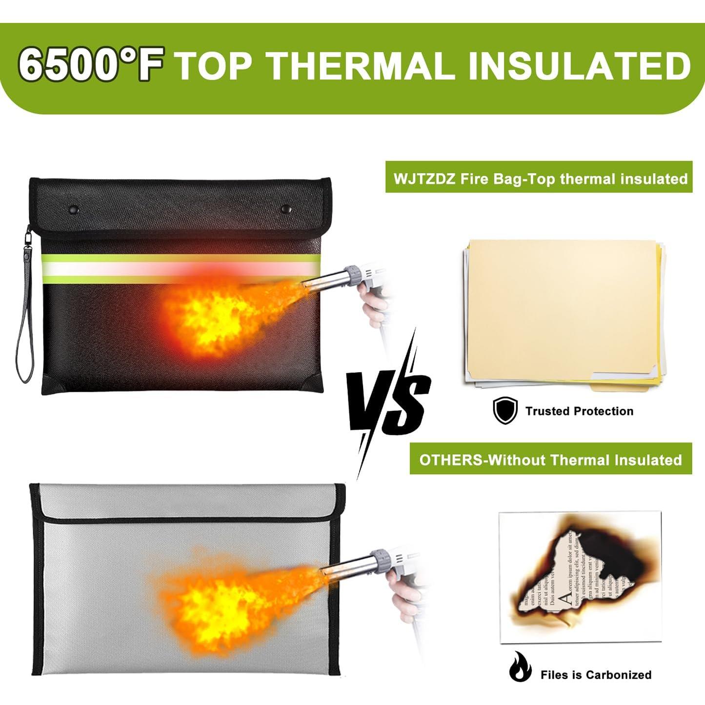 Bolsa Ignífuga WJTZDZ 6500°F con Cremallera Impermeable