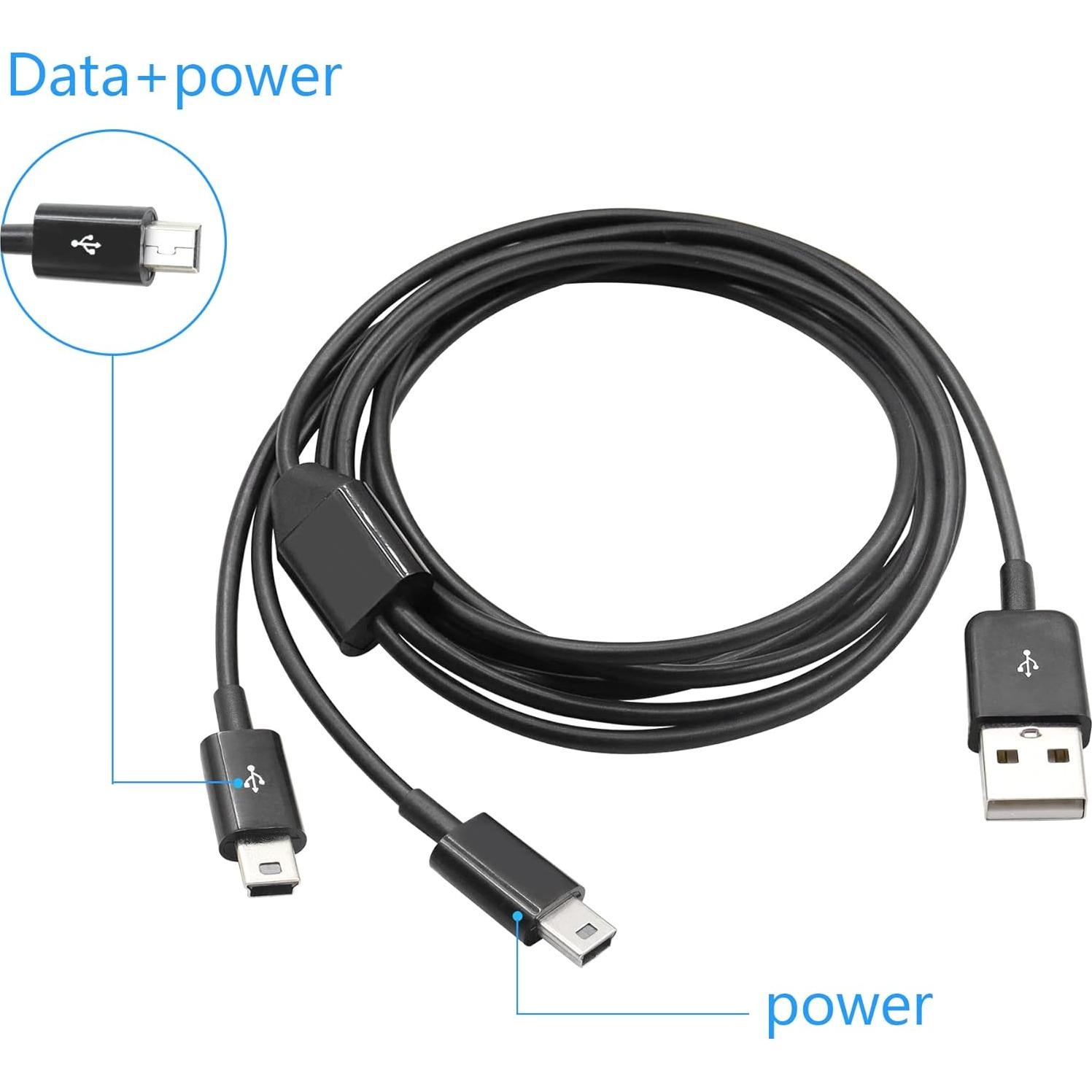 Cable Divisor Mini USB Dual RIIEYOCA 1m Carga y Datos