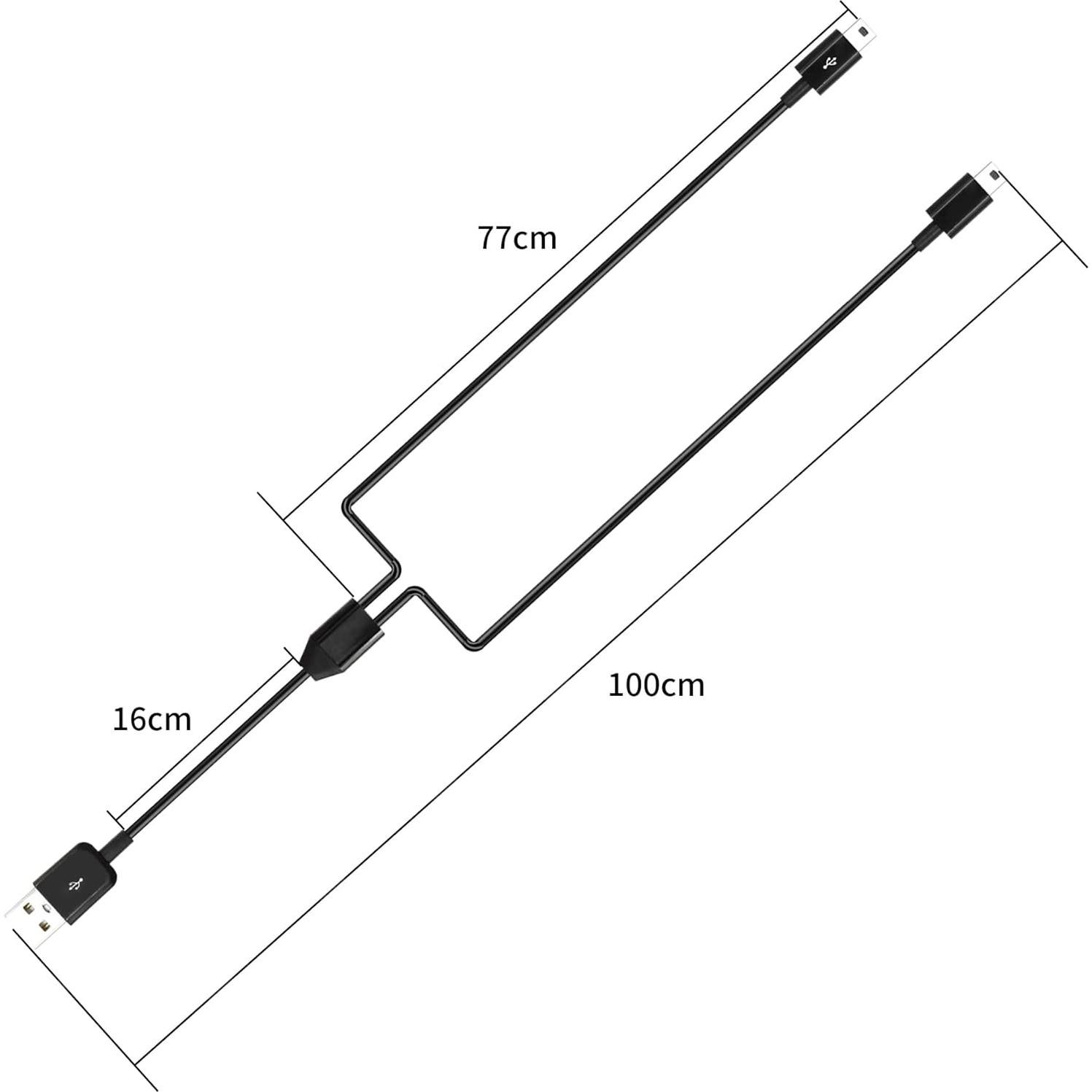 Cable Divisor Mini USB Dual RIIEYOCA 1m Carga y Datos