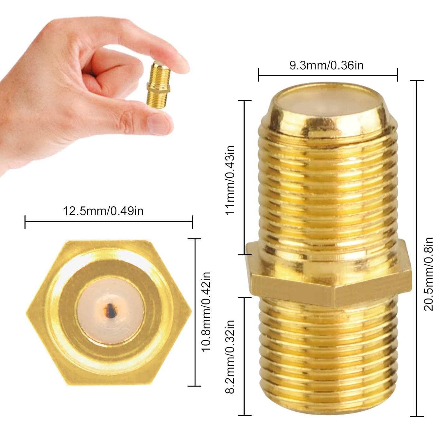 Conector Coaxial VCE F Hembra a Hembra - Paquete de 2