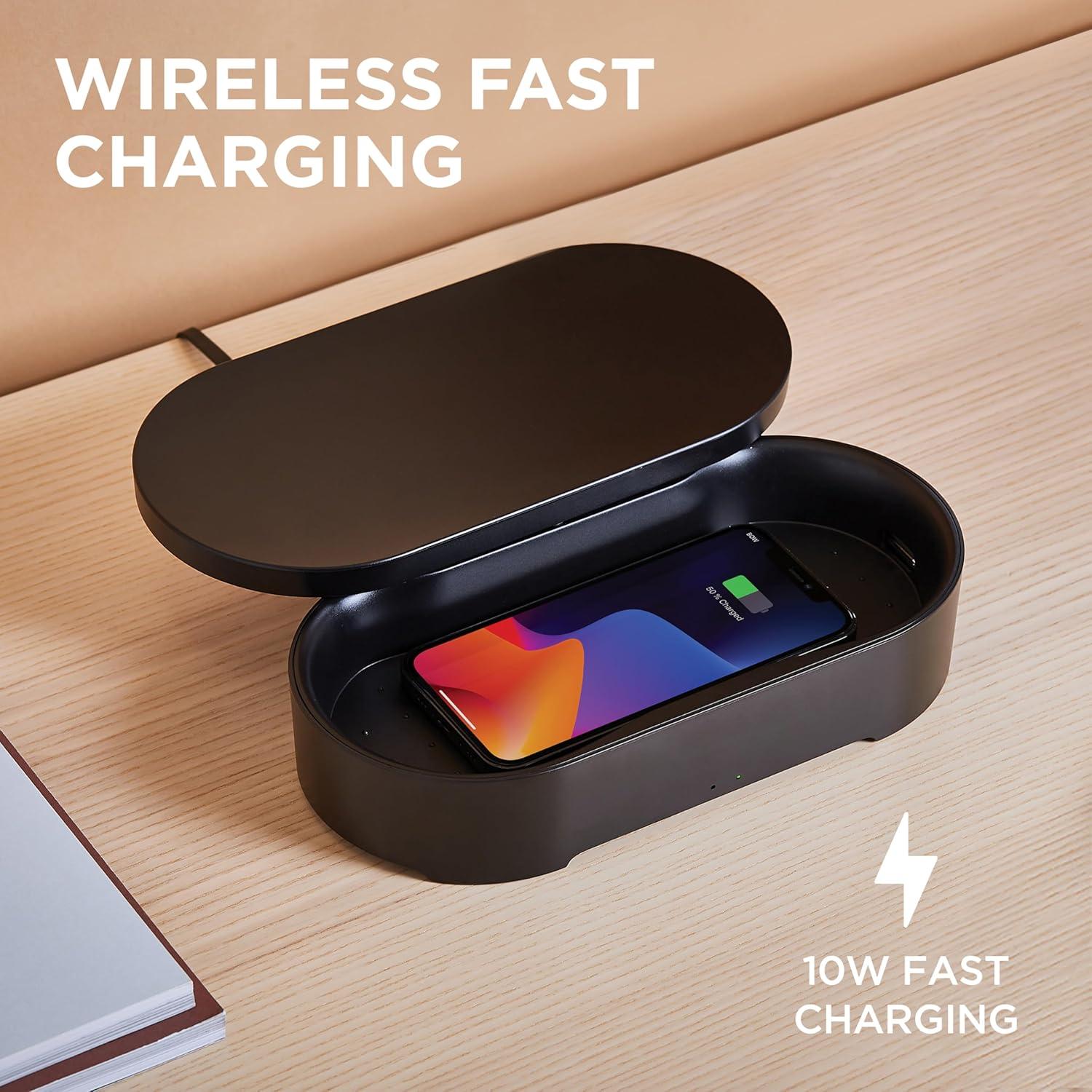 Caja Desinfectante UV-C y Cargador Inalámbrico Lexon OBLIO