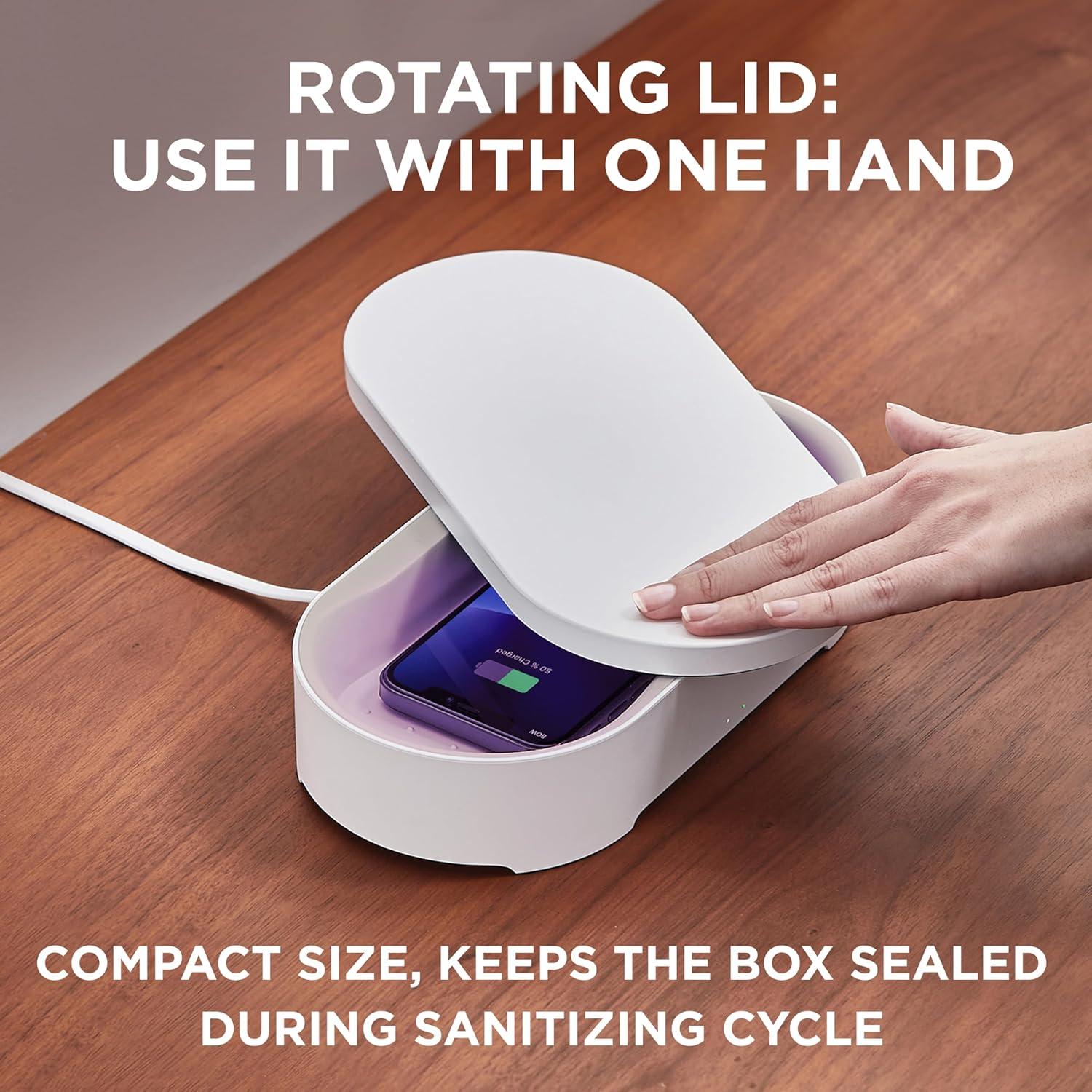 Caja Desinfectante UV-C y Cargador Inalámbrico Lexon OBLIO