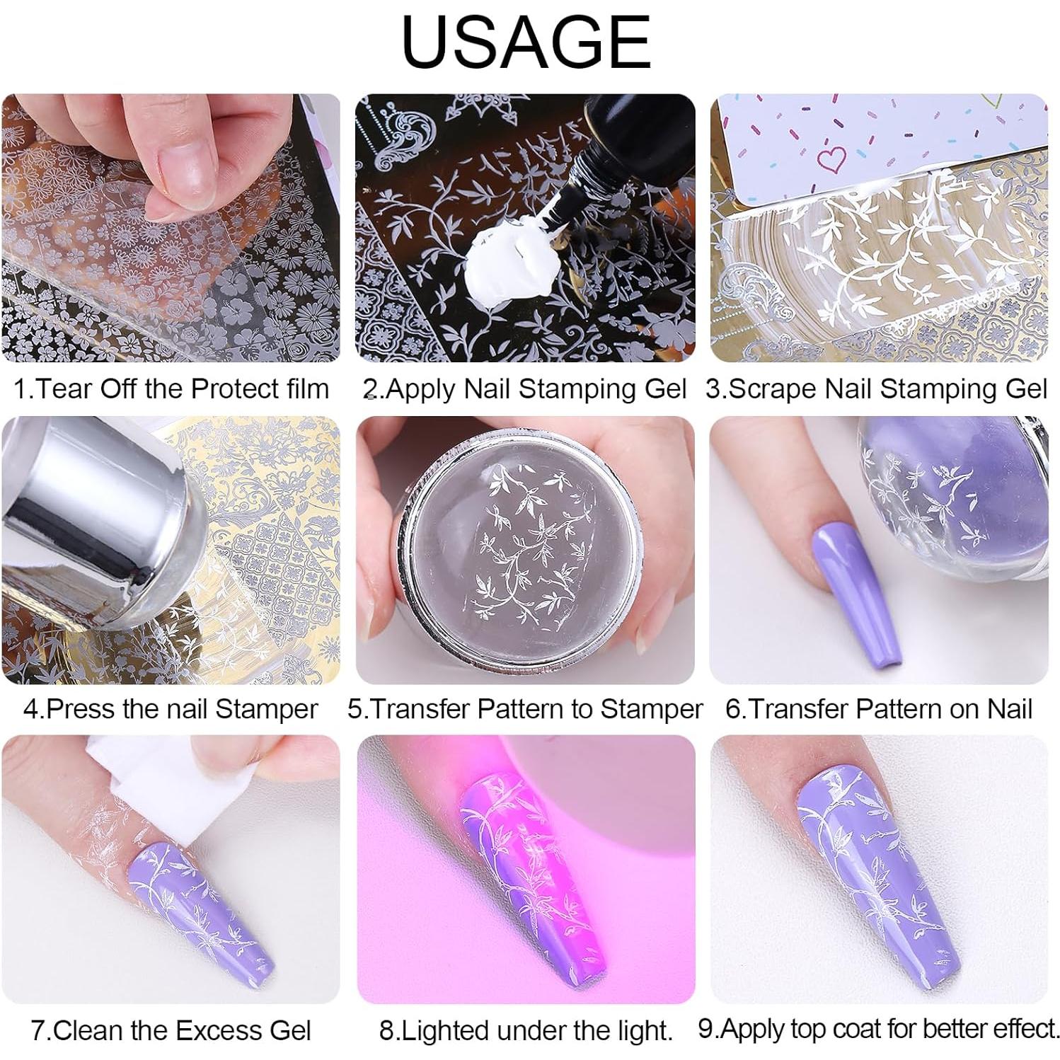 Kit de Estampado de Uñas STZPRONAIL - 11 Piezas Encaje