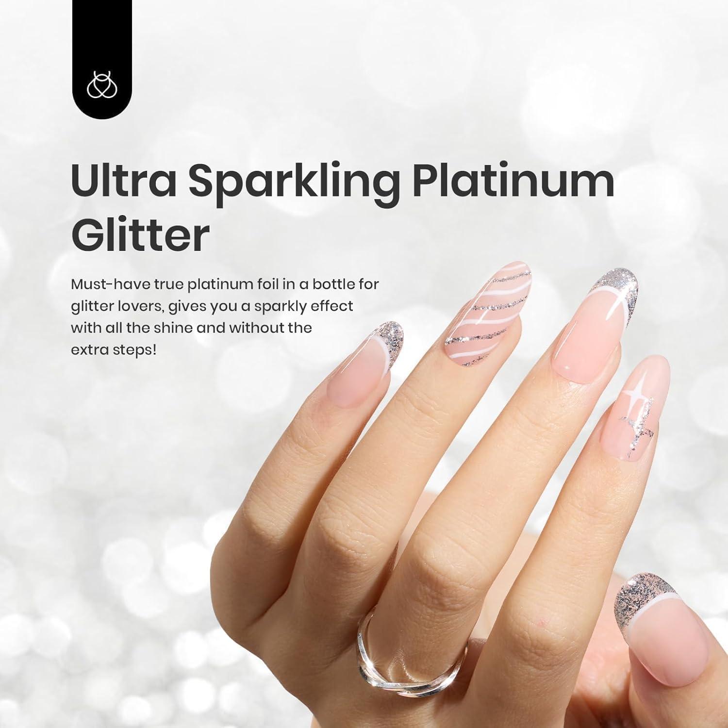 Esmalte en Gel Brillo Plateado Beetles 7ml - Ecológico y Fácil Aplicación