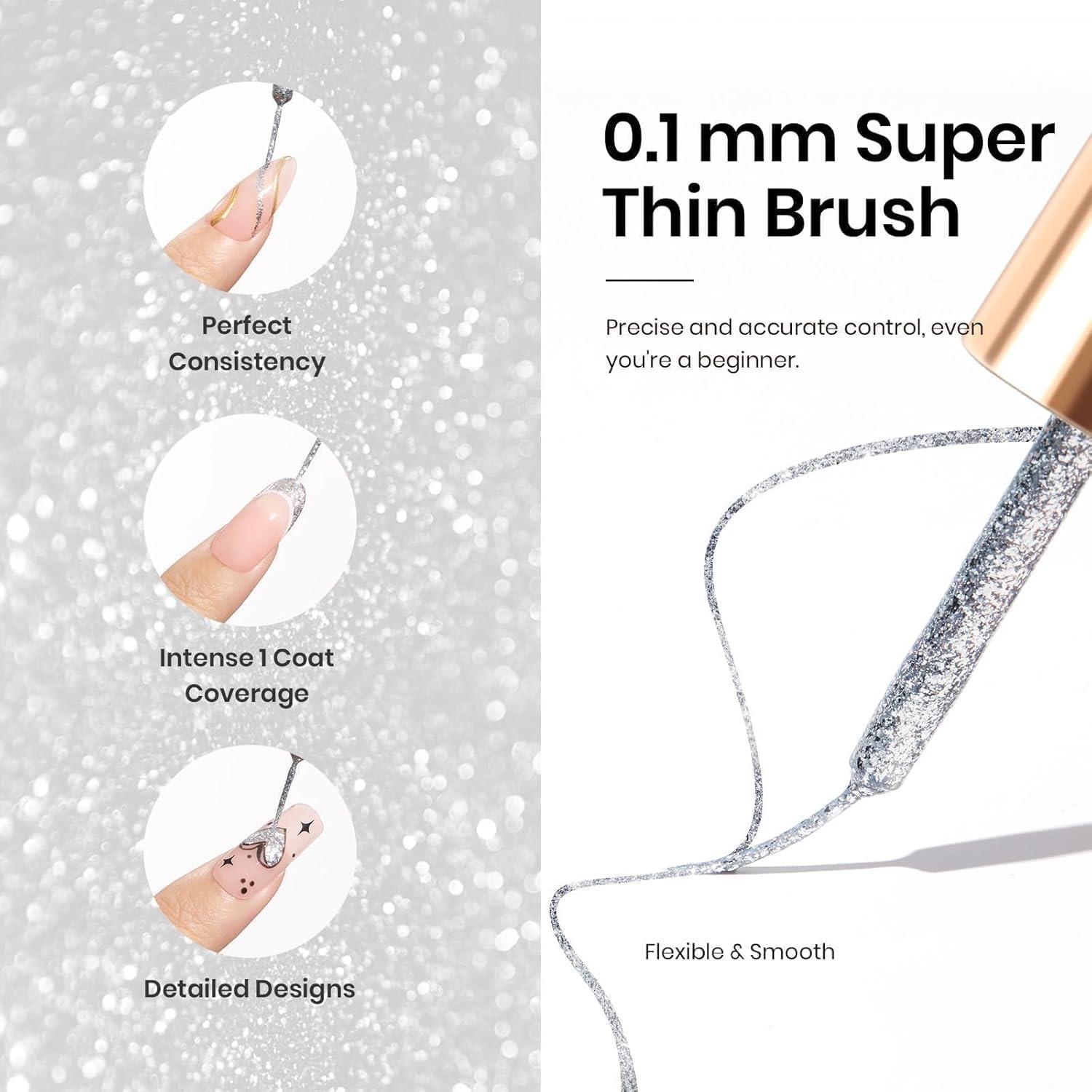 Esmalte en Gel Brillo Plateado Beetles 7ml - Ecológico y Fácil Aplicación