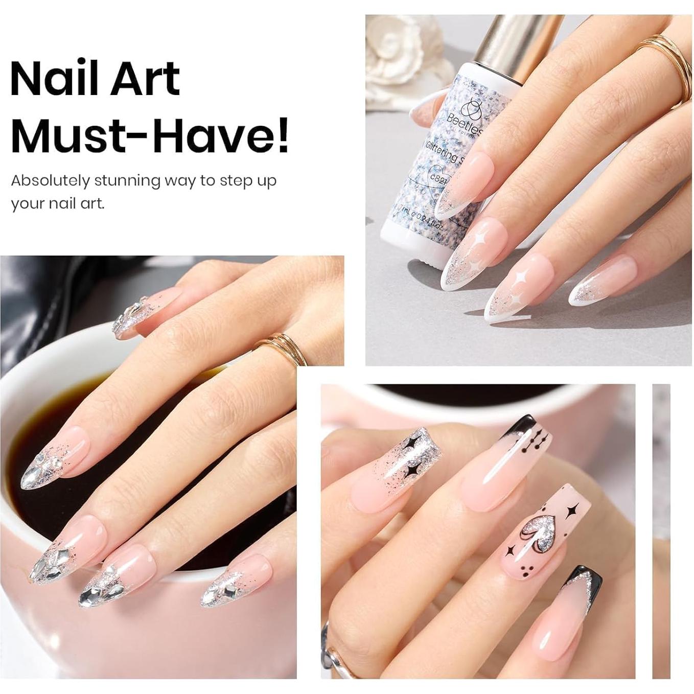 Esmalte en Gel Brillo Plateado Beetles 7ml - Ecológico y Fácil Aplicación