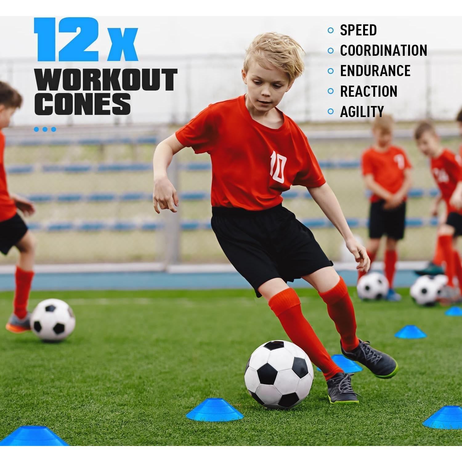 Conjunto de Entrenamiento de Agilidad KUTIZE - 6.1m, 4 Vallas, 12 Conos