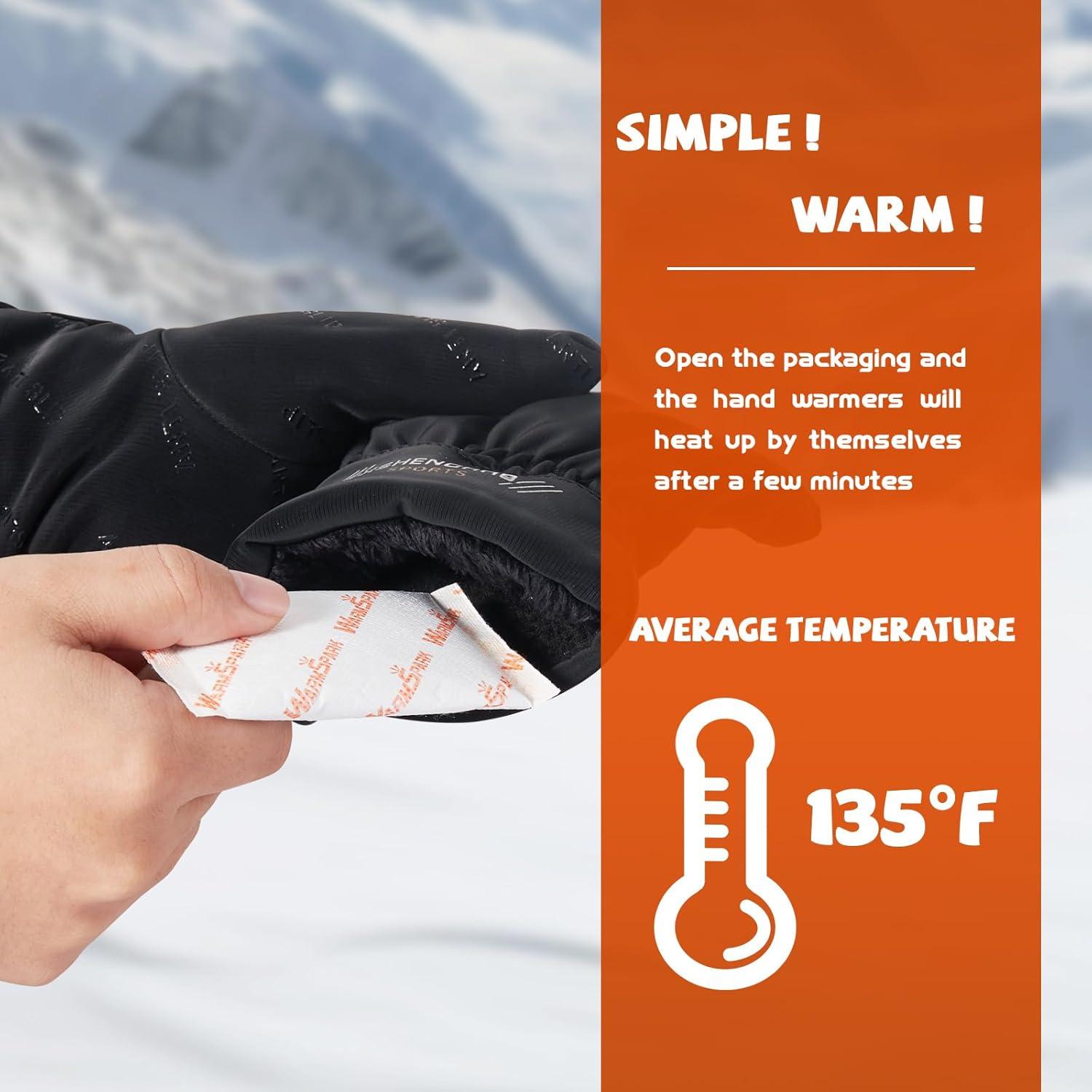 Calentadores de Manos Desechables WarmSpark - 10 Pares, 12 Horas Calor