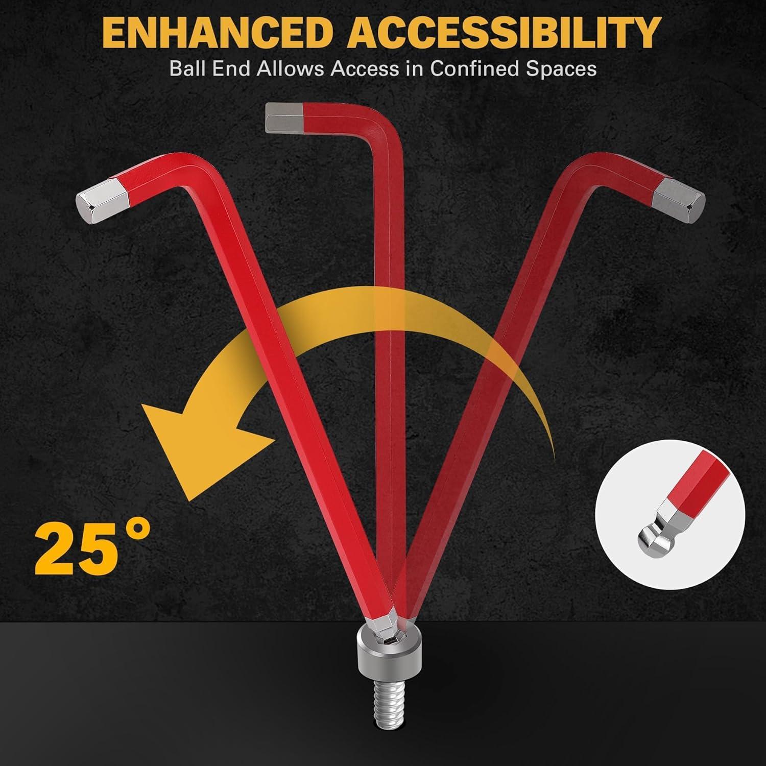 Juego de Llaves Allen 29 Piezas ELEAD Multicolor con Punta Esférica