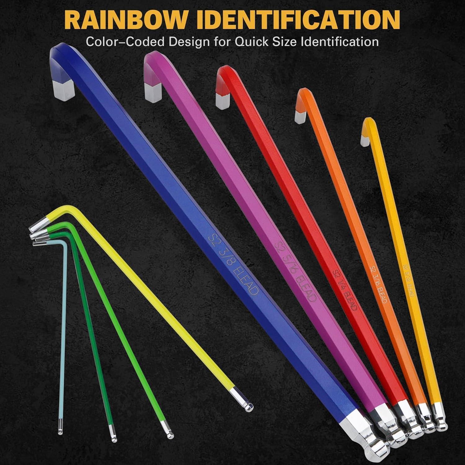 Juego de Llaves Allen 29 Piezas ELEAD Multicolor con Punta Esférica