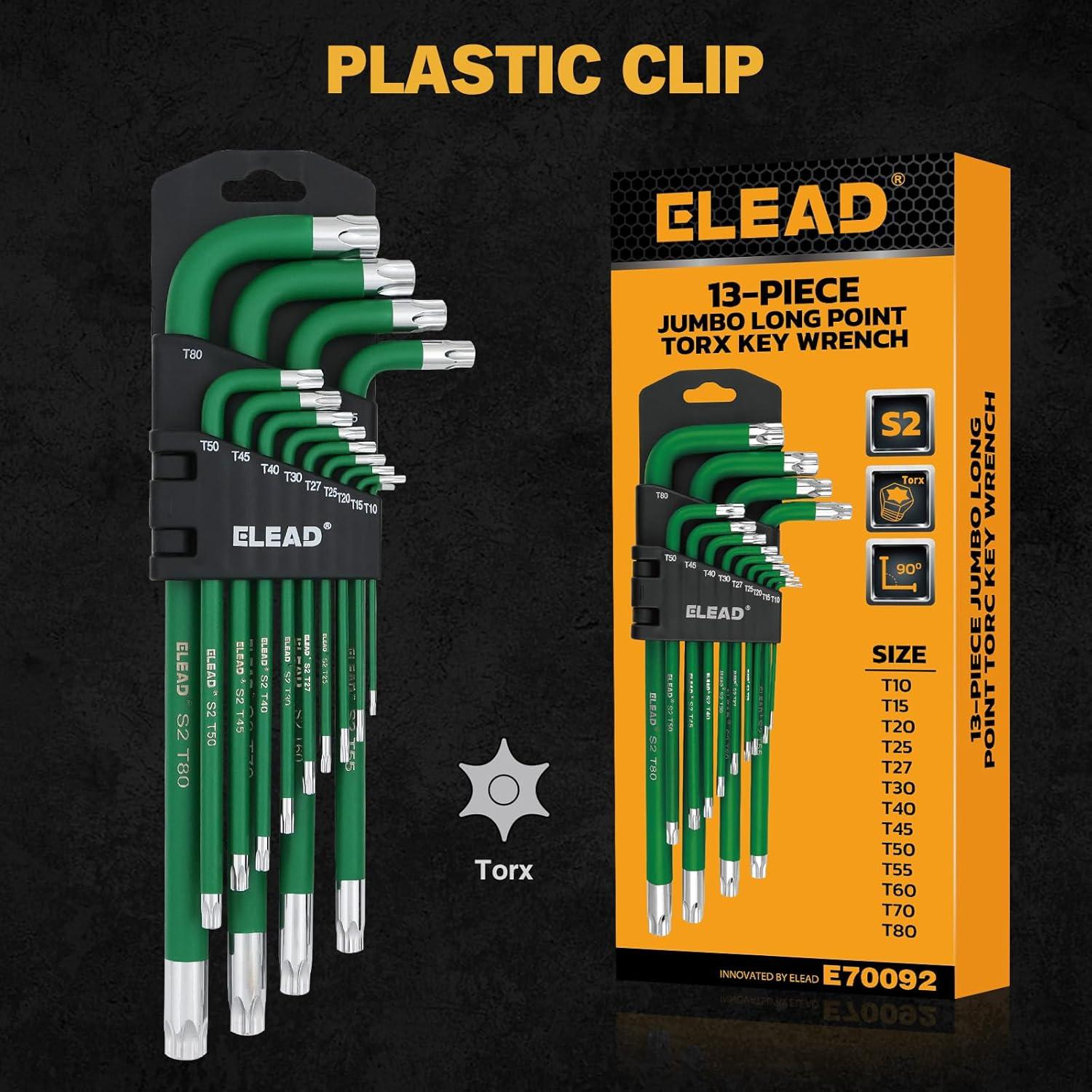 Conjunto de Llaves Torx Jumbo ELEAD 13 Piezas T10 a T80