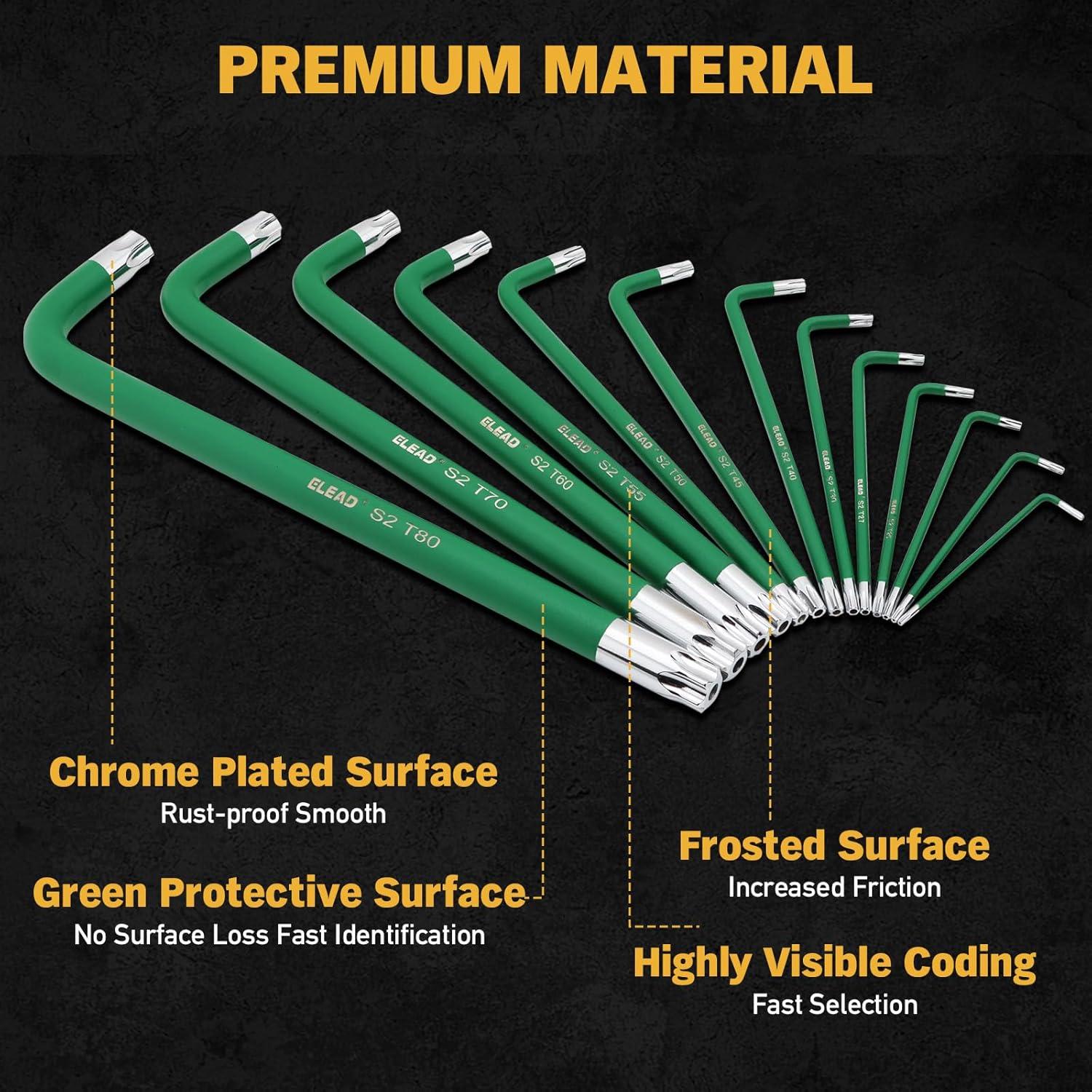 Conjunto de Llaves Torx Jumbo ELEAD 13 Piezas T10 a T80