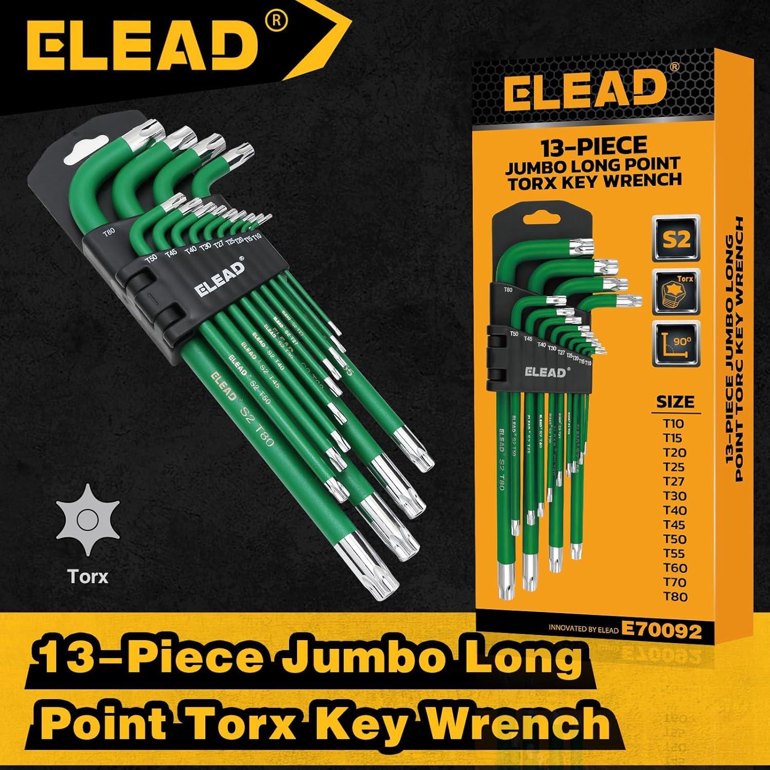 Conjunto de Llaves Torx Jumbo ELEAD 13 Piezas T10 a T80