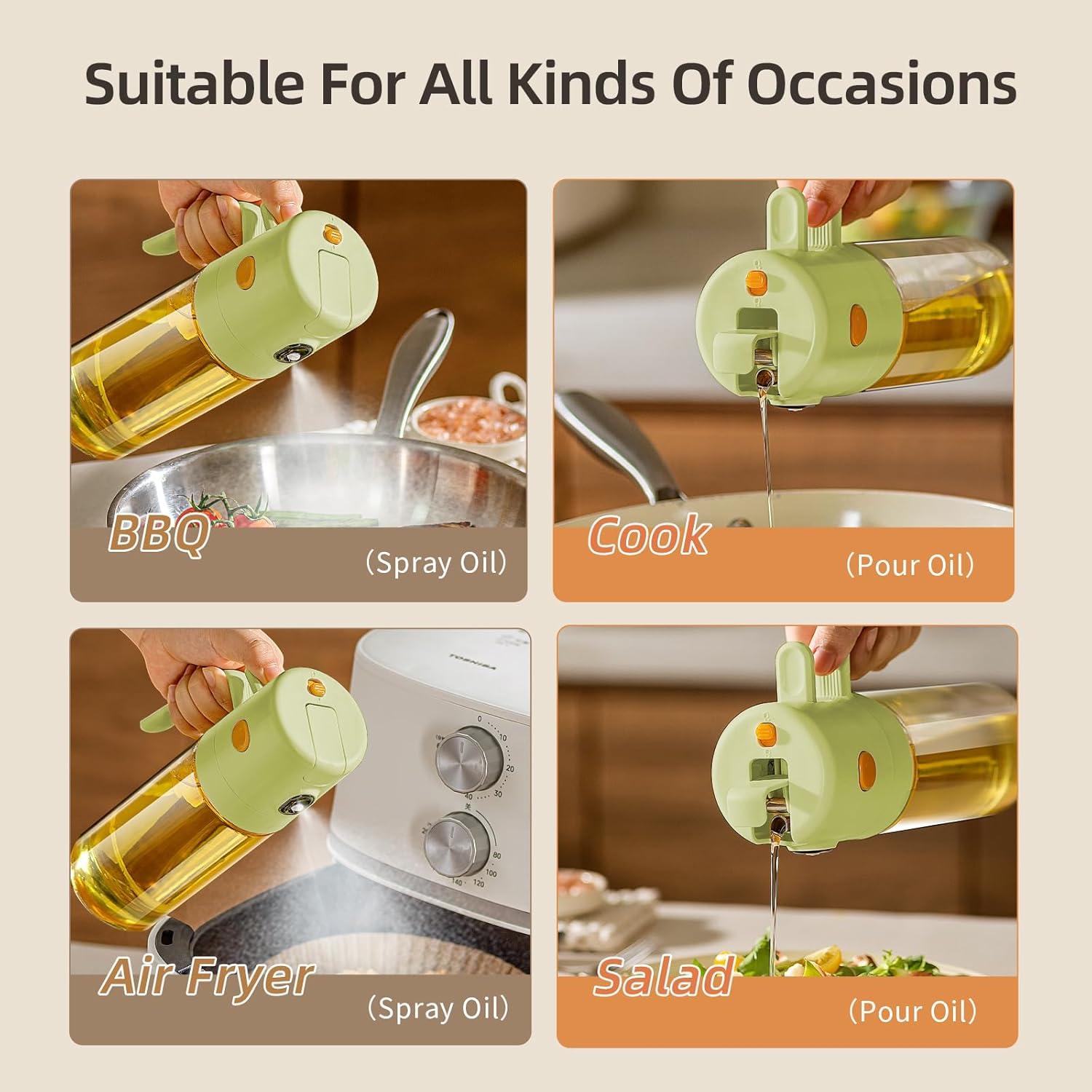 Pulverizador de Aceite MDZF SWEET HOME 550ml Verde 2 en 1