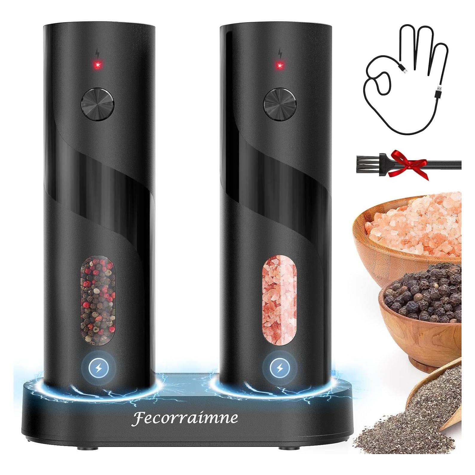 Juego de Molinillos Eléctricos de Sal y Pimienta Fecorraimne 110ml