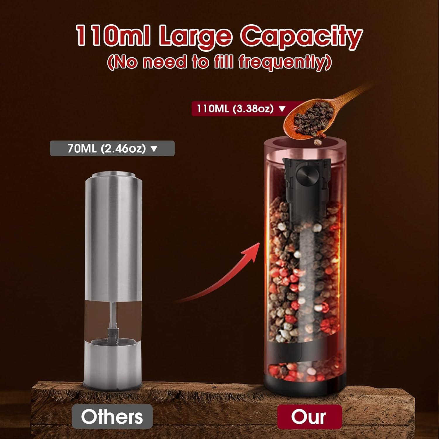 Juego de Molinillos Eléctricos de Sal y Pimienta Fecorraimne 110ml