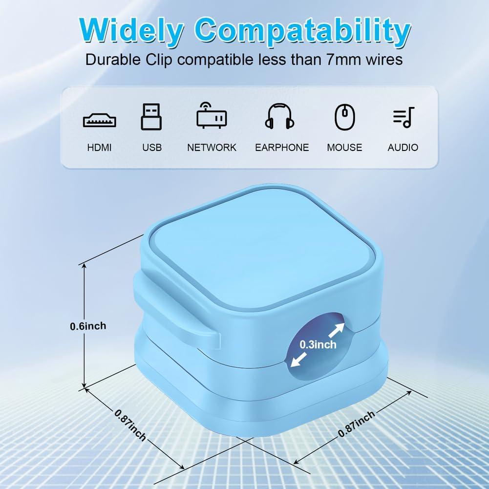 18 Clips Magnéticos Organizador de Cables - 3 Colores