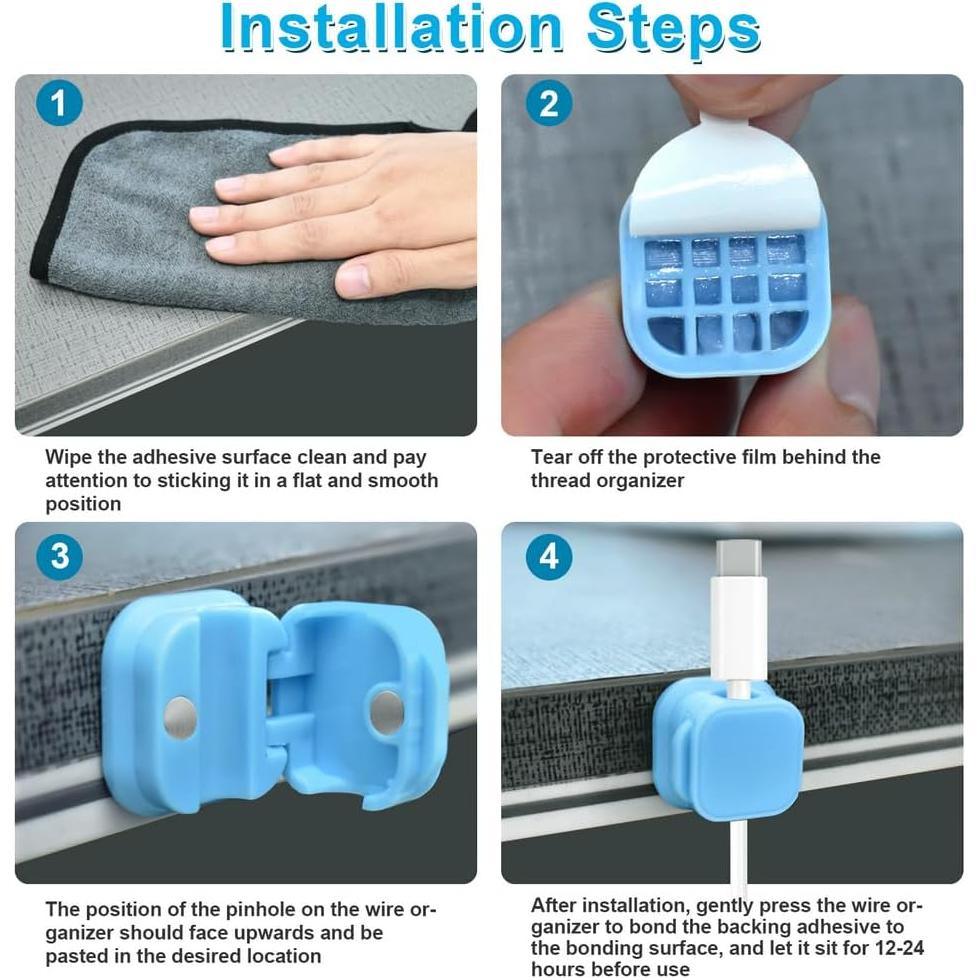 18 Clips Magnéticos Organizador de Cables - 3 Colores
