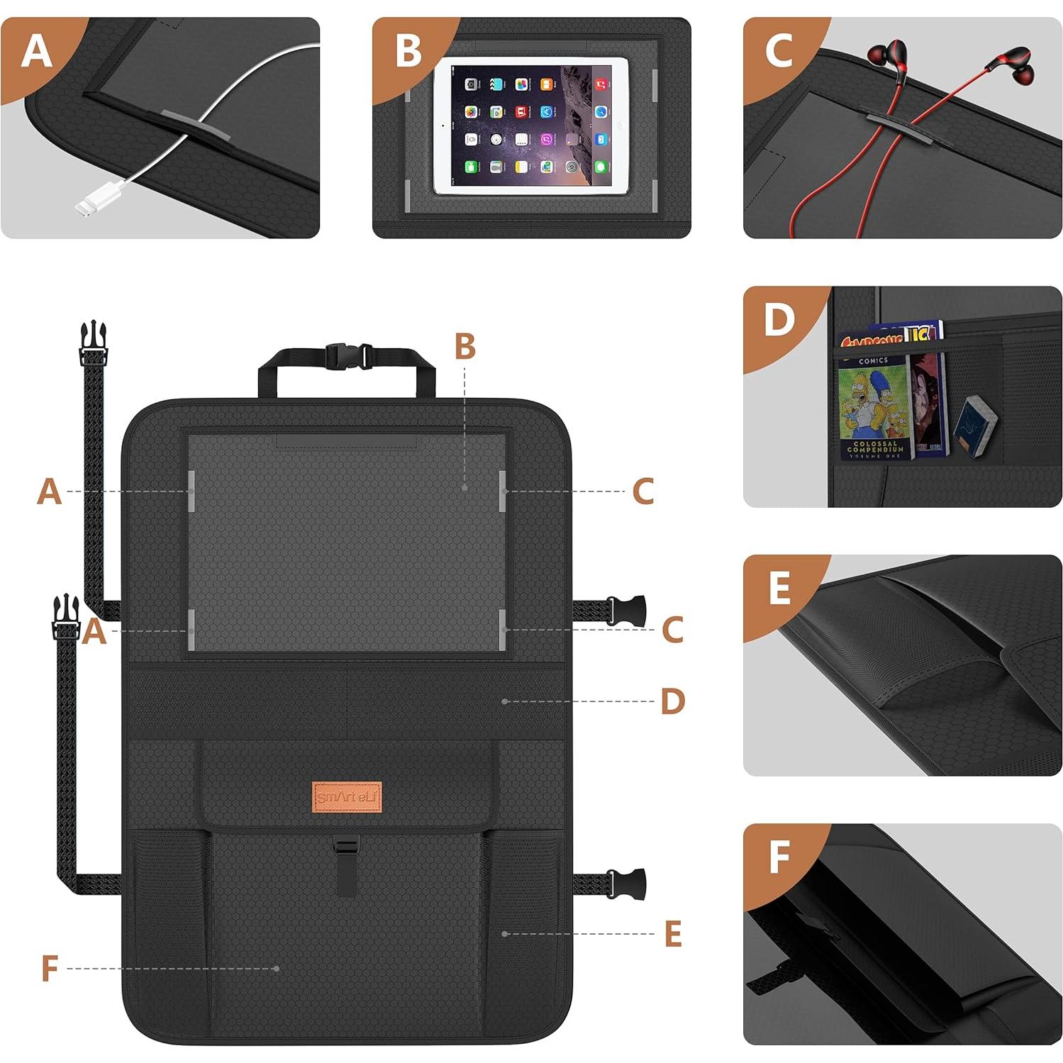 Organizador de Asiento Trasero SMART ELF Negro Impermeable