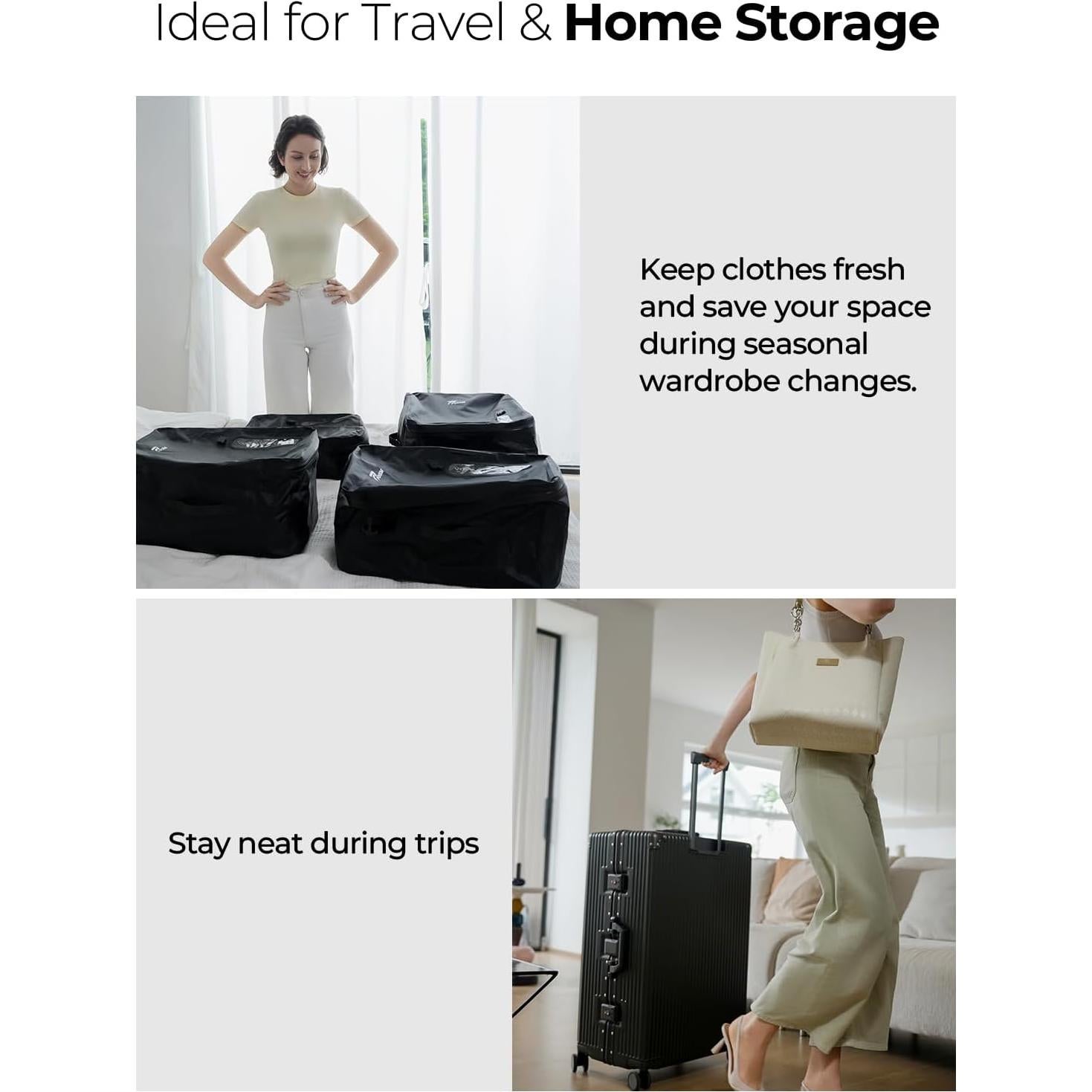 Bolsas de Vacío POIXM 3 Piezas con Bomba Inalámbrica 70% Compresión