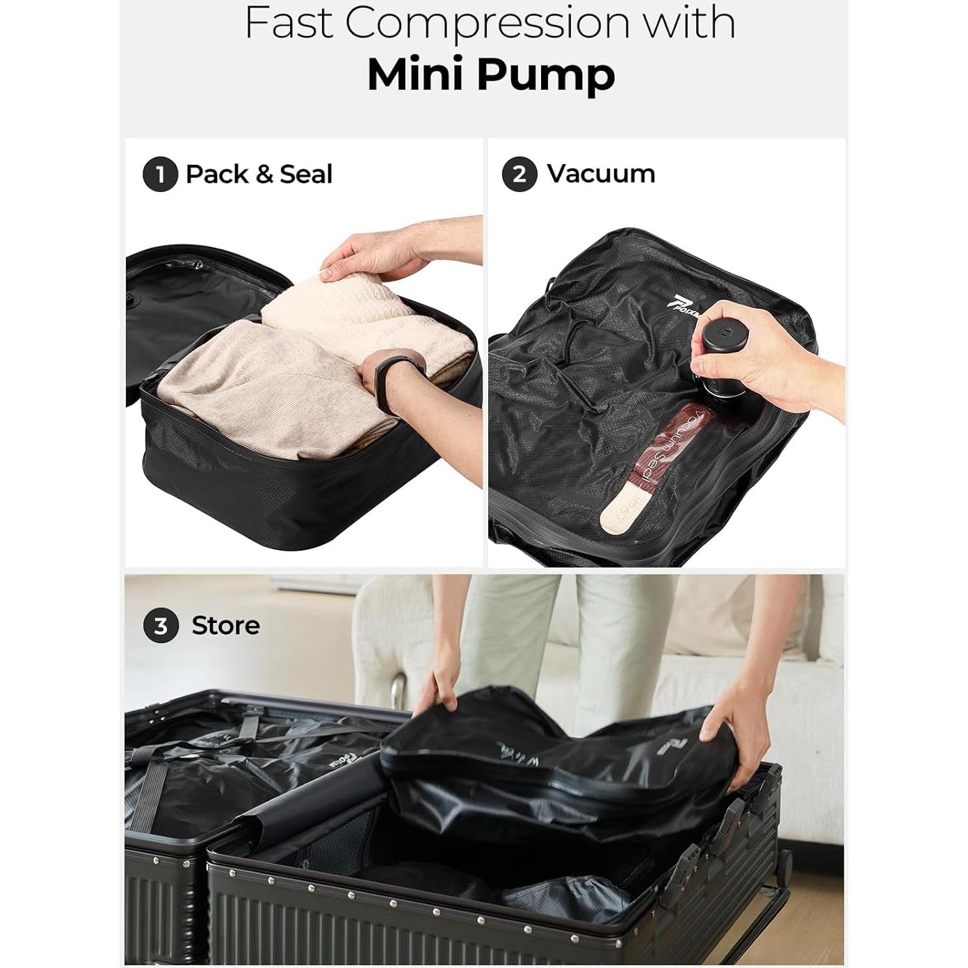 Bolsas de Vacío POIXM 3 Piezas con Bomba Inalámbrica Impermeable