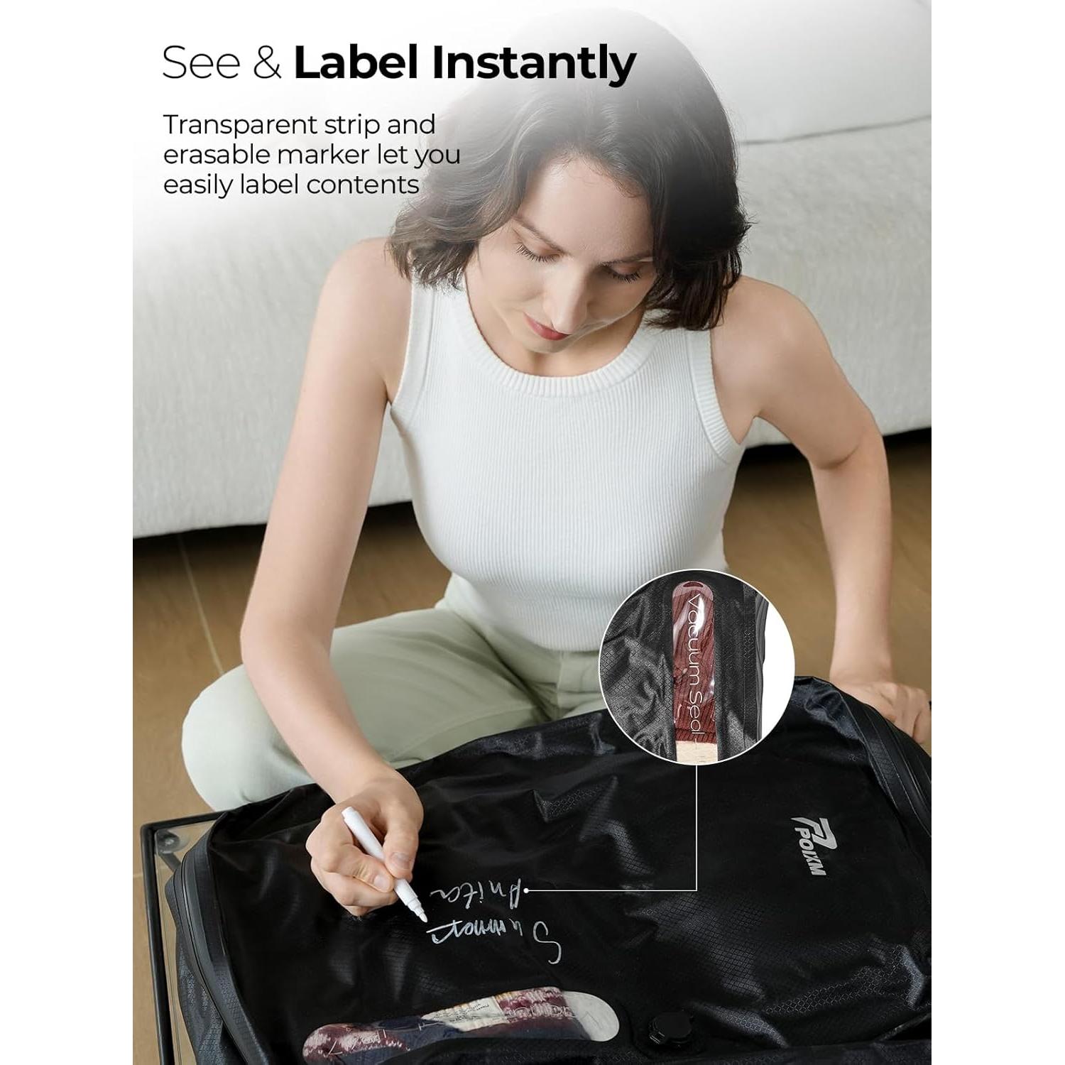 Bolsas de Vacío Reutilizables POIXM 1PC Impermeables 38x28cm