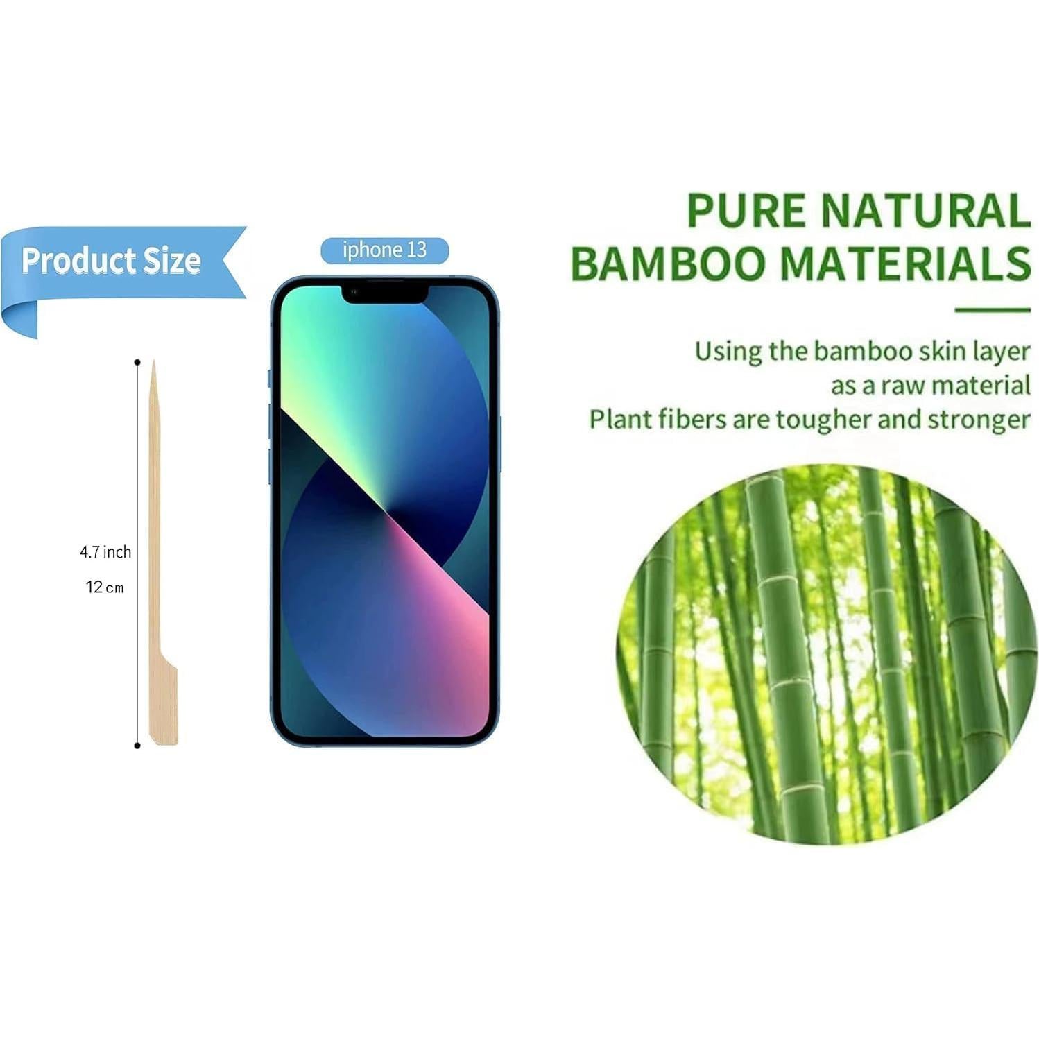 Brochetas de Bambú GuGen 11.94 cm 400 PCS para Aperitivos