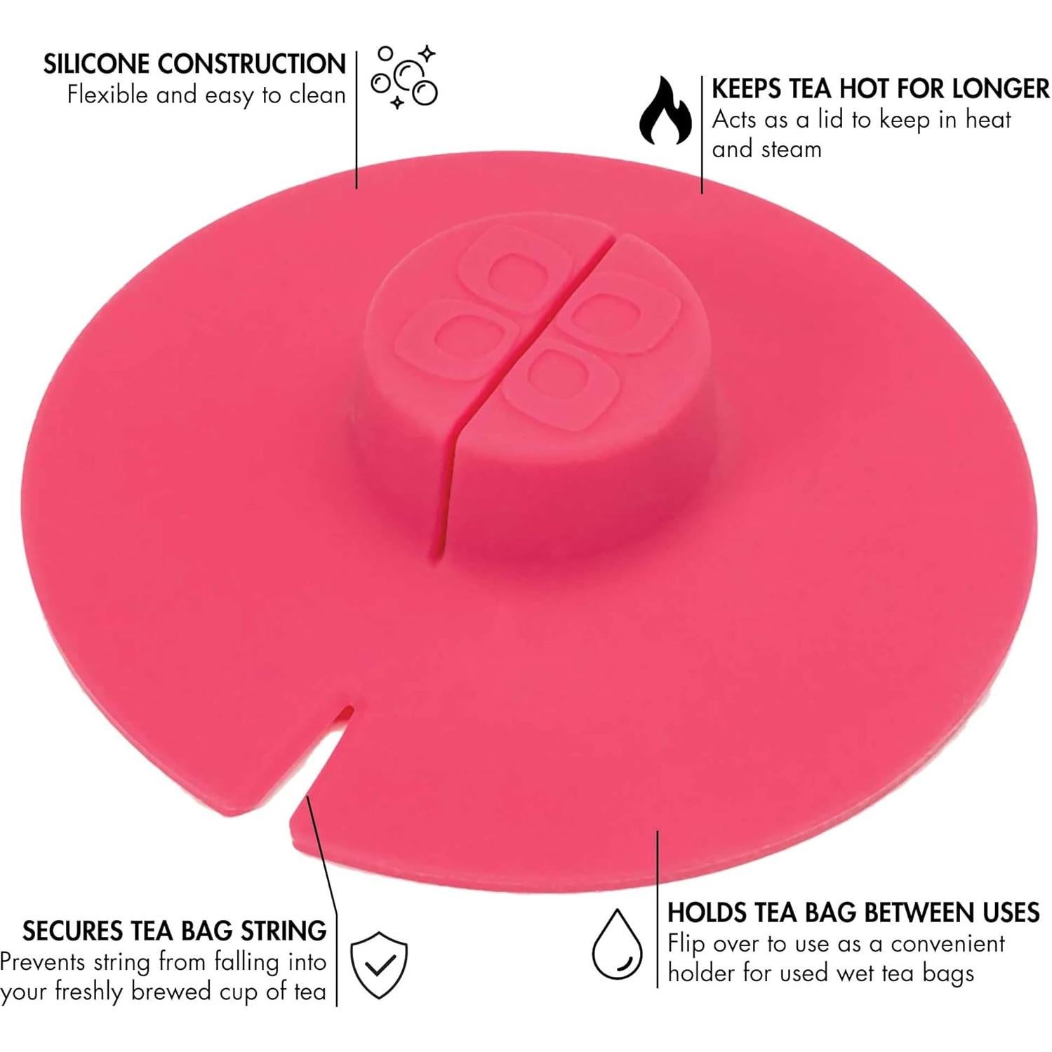 Soporte de Bolsa de Té Primula Tea Bag Buddy Silicona Rosa