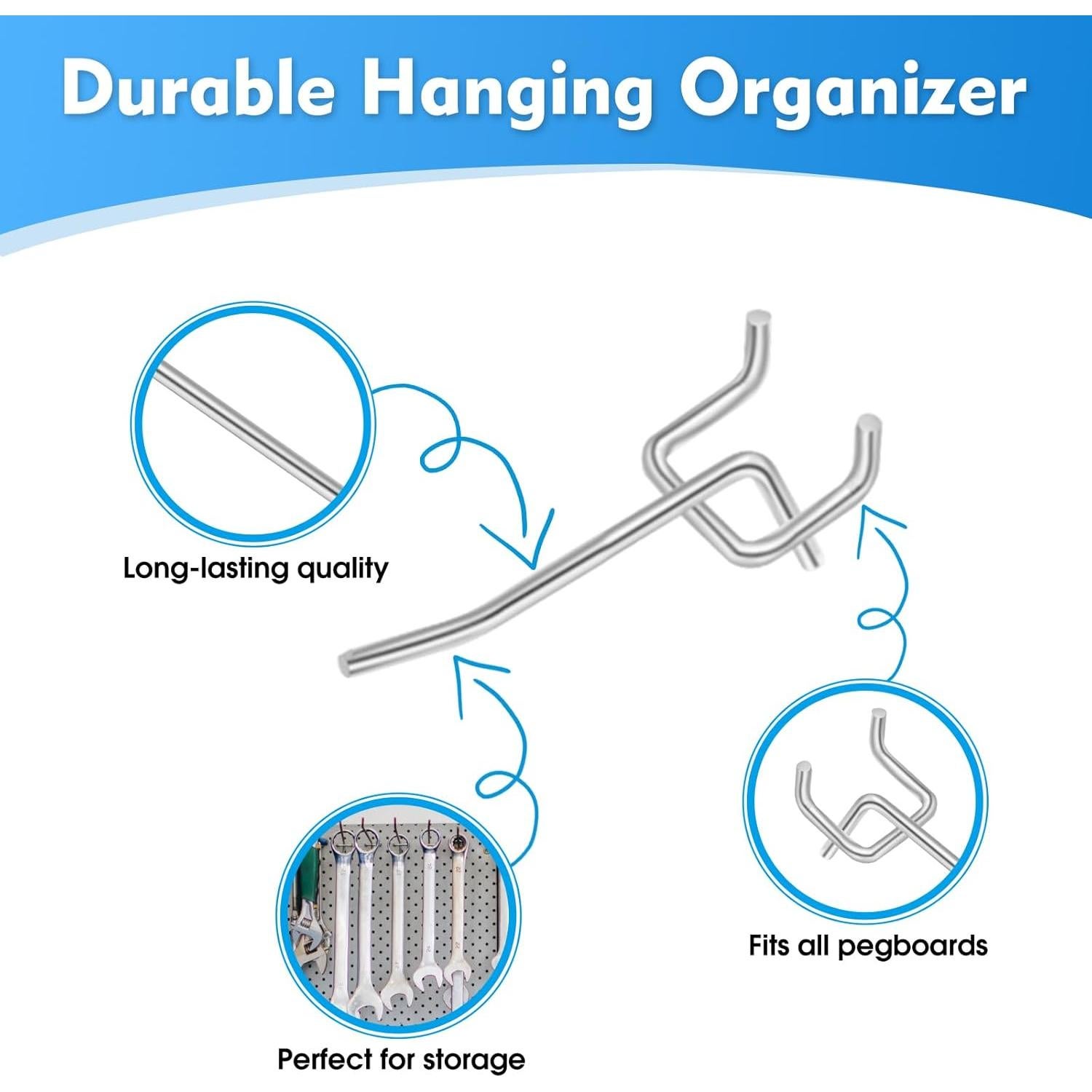 50 Ganchos de Metal en L Irrigaton para Tableros de Clavijas
