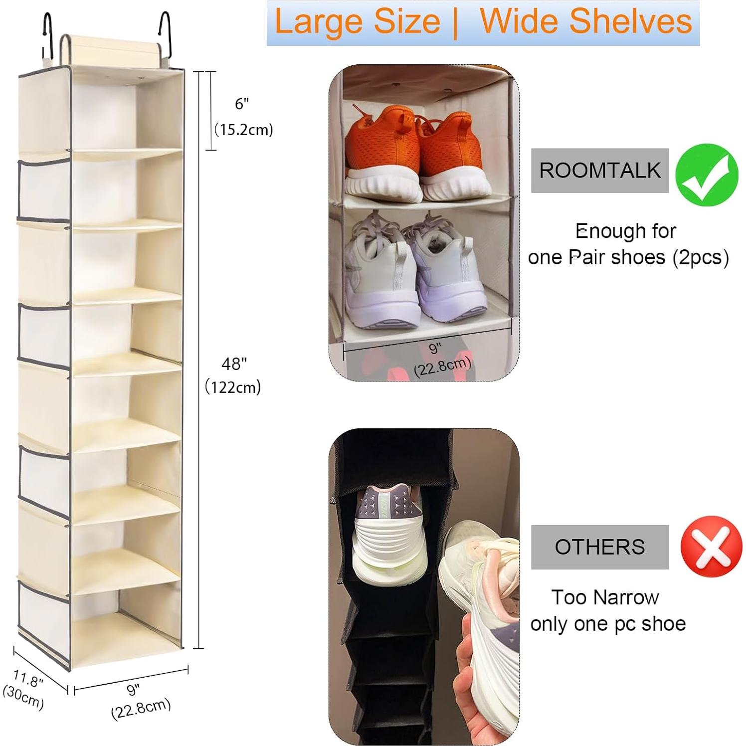 Organizador Colgante de Zapatos Roomtalk Beige 8 Estantes 121.92 cm